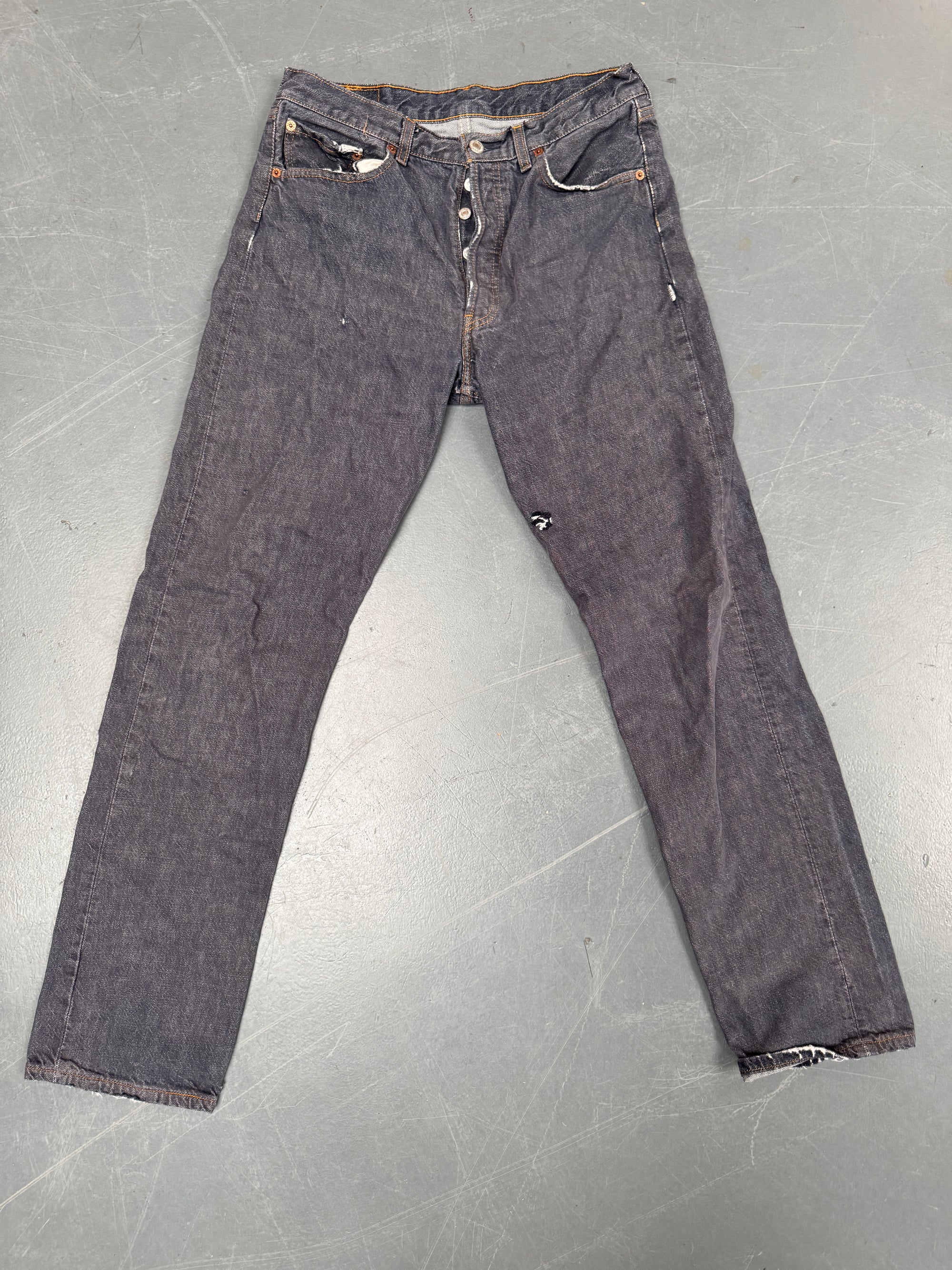 Mens Levis 501 Regular Fit Vintage Jean - W 30 L 32 - Slate Grey SL64