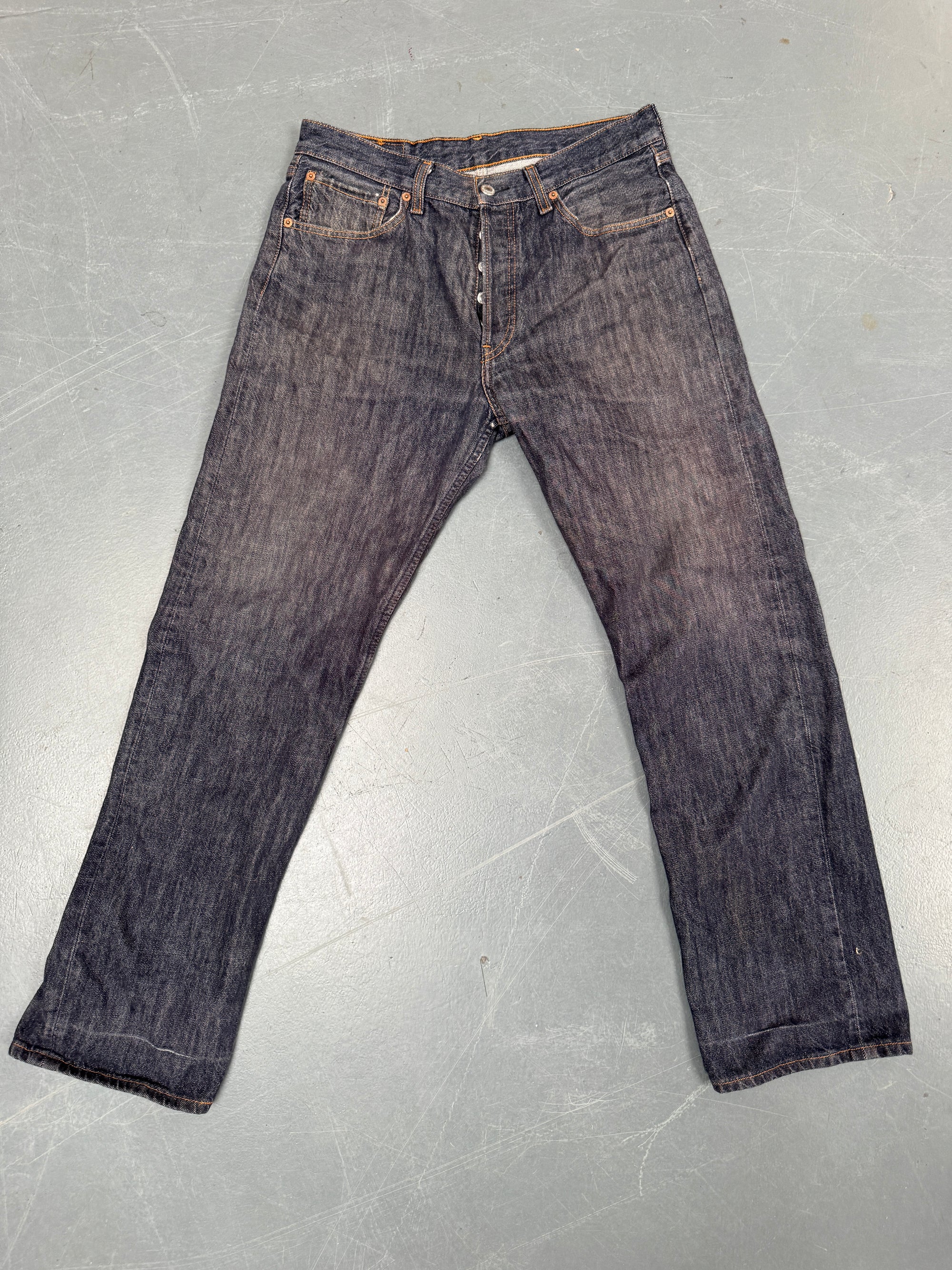 Mens Levis 501 Regular Fit Vintage Jean - W 30 L 30 - Slate Grey SL66