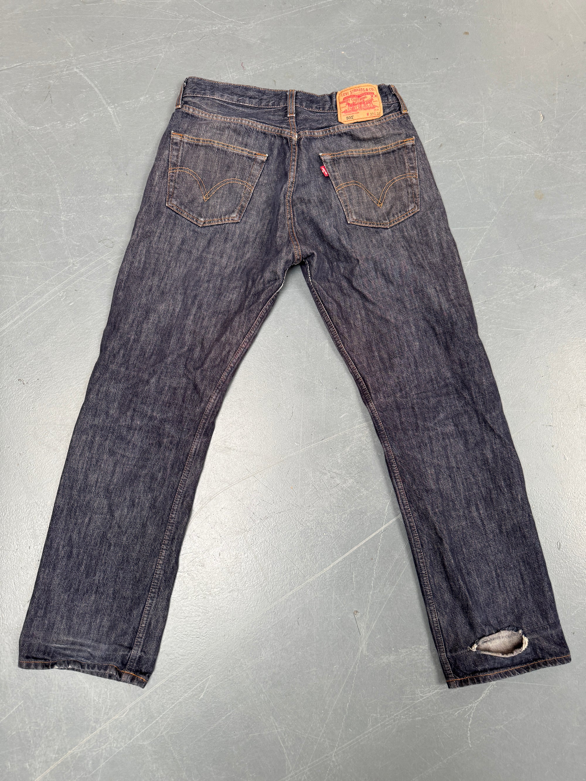 Mens Levis 501 Regular Fit Vintage Jean - W 30 L 30 - Slate Grey SL66