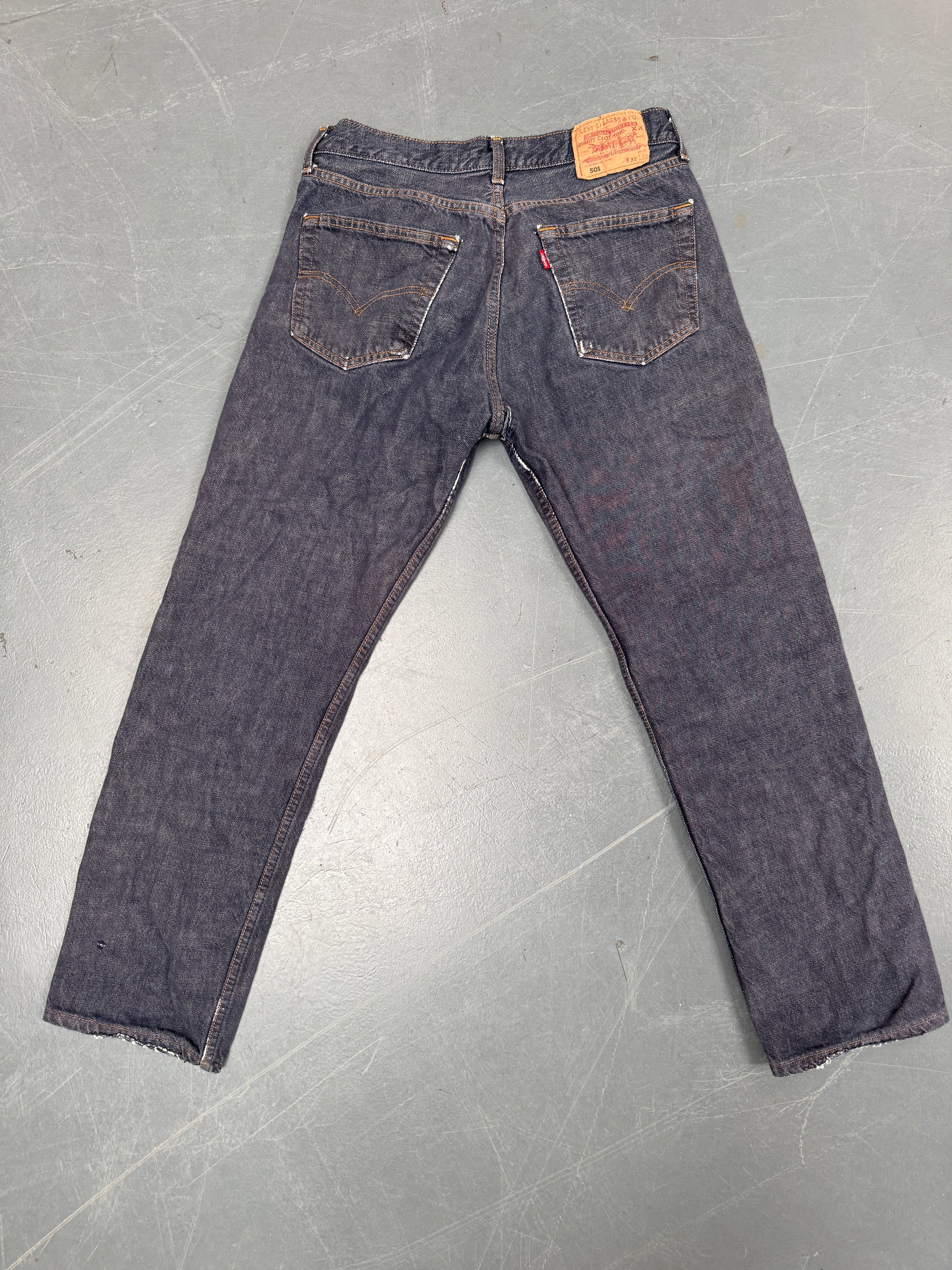 Mens Levis 501 Regular Fit Vintage Jean - W 28 L 28 - Slate Grey SL67