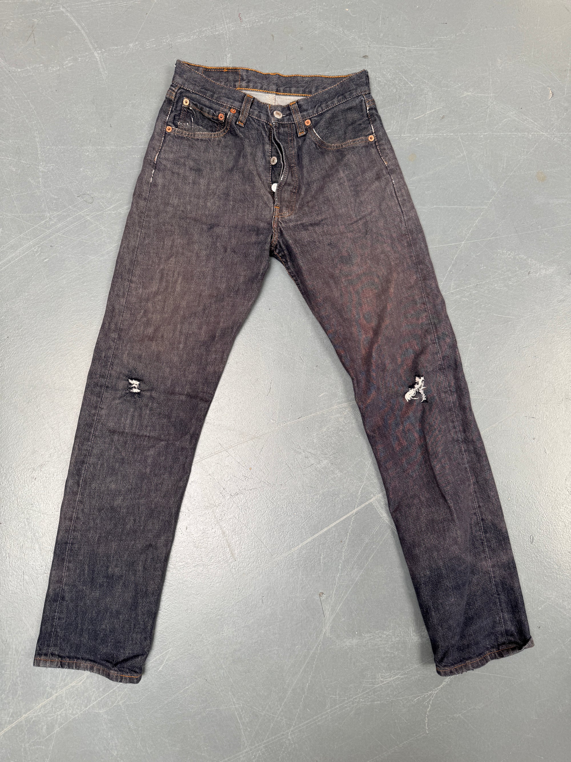 Mens Levis 501 Regular Fit Vintage Jean - W 25 L 30 - Slate Grey SL69