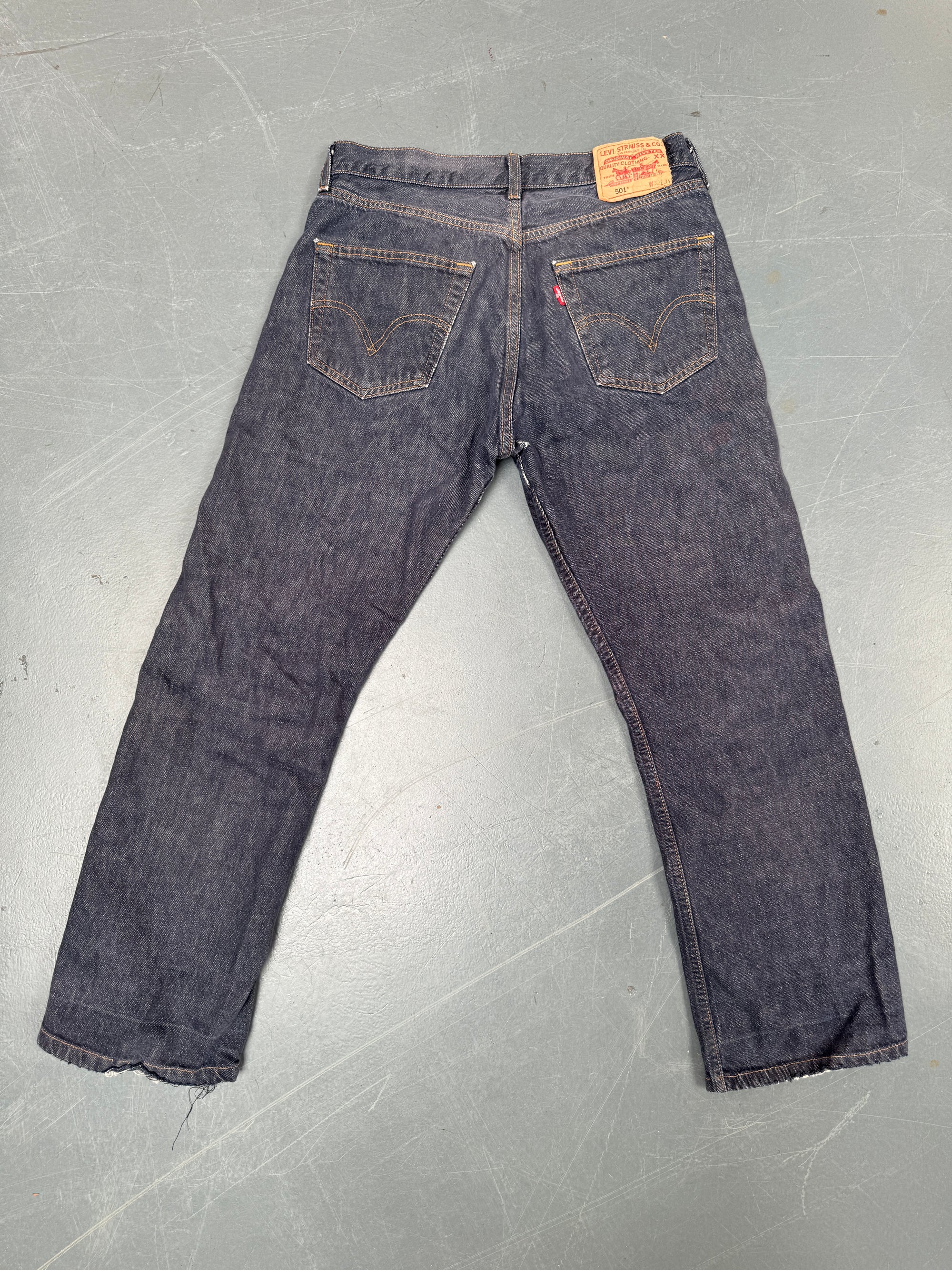 Mens Levis 501 Regular Fit Vintage Jean - W 30 L 27 - Slate Grey SL70