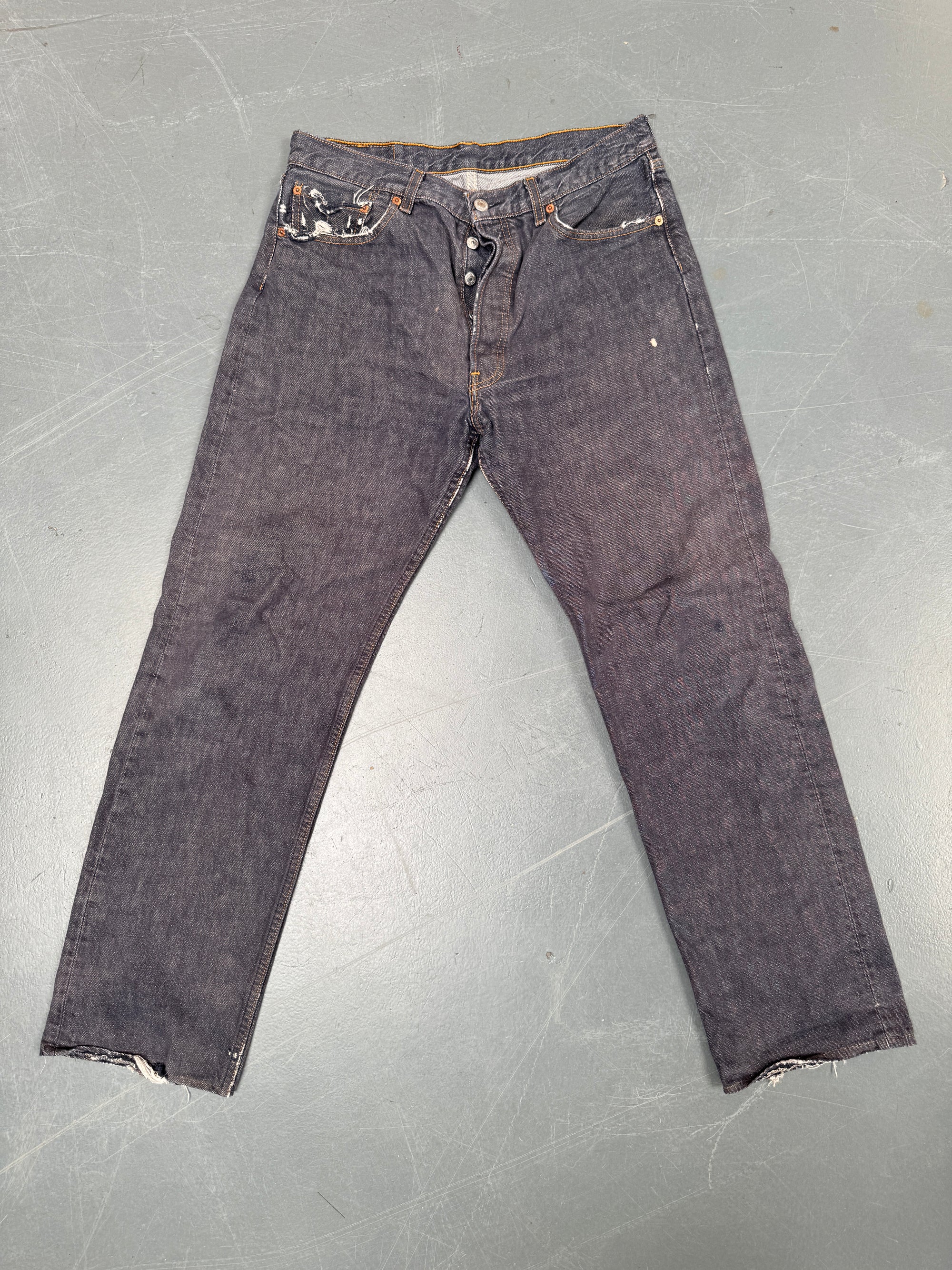 Mens Levis 501 Regular Fit Vintage Jean - W 30 L 29 - Slate Grey SL71