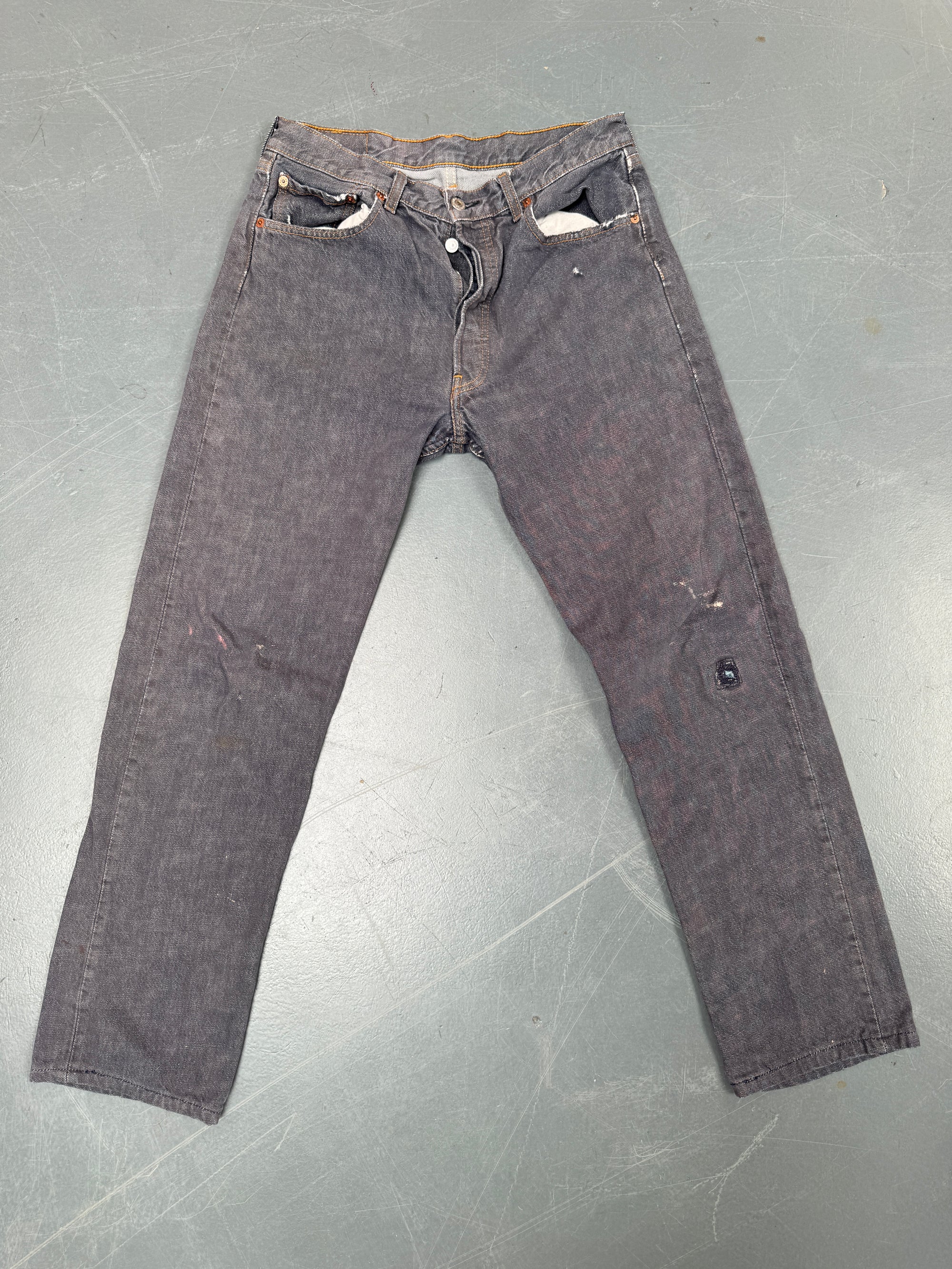 Mens Levis 501 Regular Fit Vintage Jean - W 30 L 30 - Slate Grey SL73