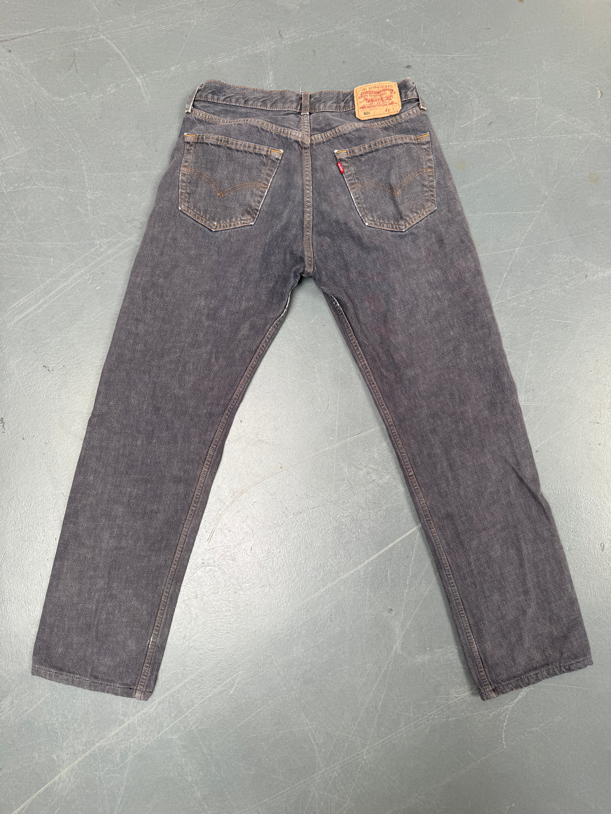 Mens Levis 501 Regular Fit Vintage Jean - W 30 L 30 - Slate Grey SL73