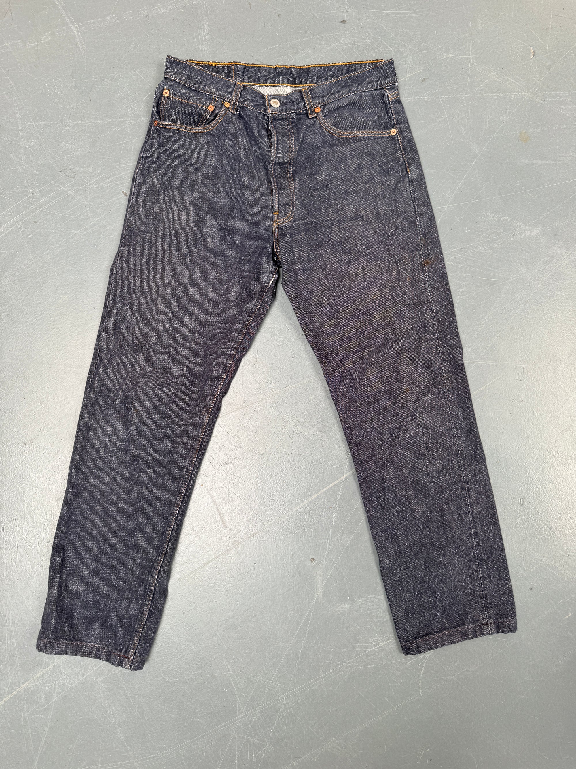 Mens Levis 501 Regular Fit Vintage Jean - W 28 L 28 - Slate Grey SL75