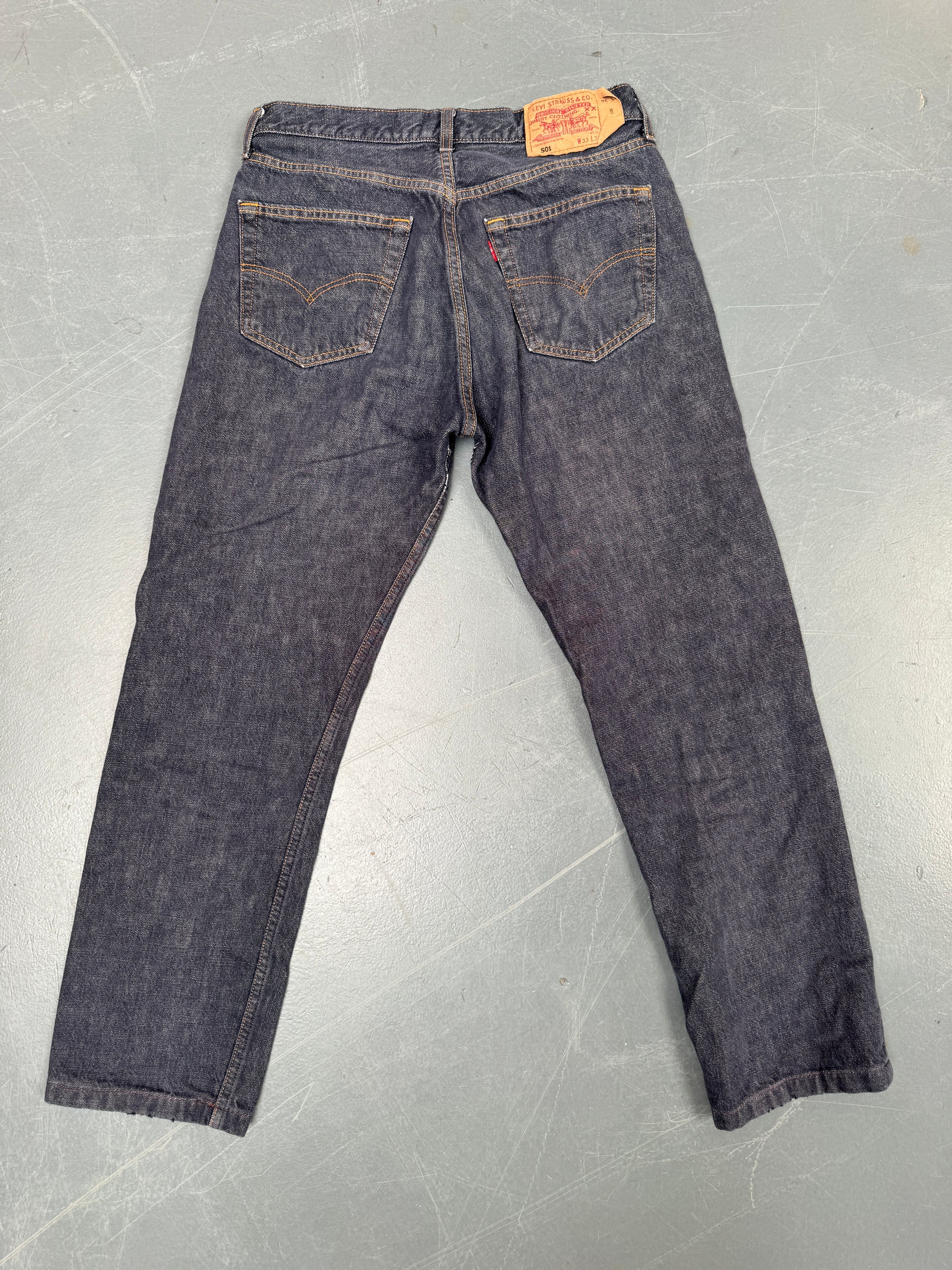 Mens Levis 501 Regular Fit Vintage Jean - W 28 L 28 - Slate Grey SL75