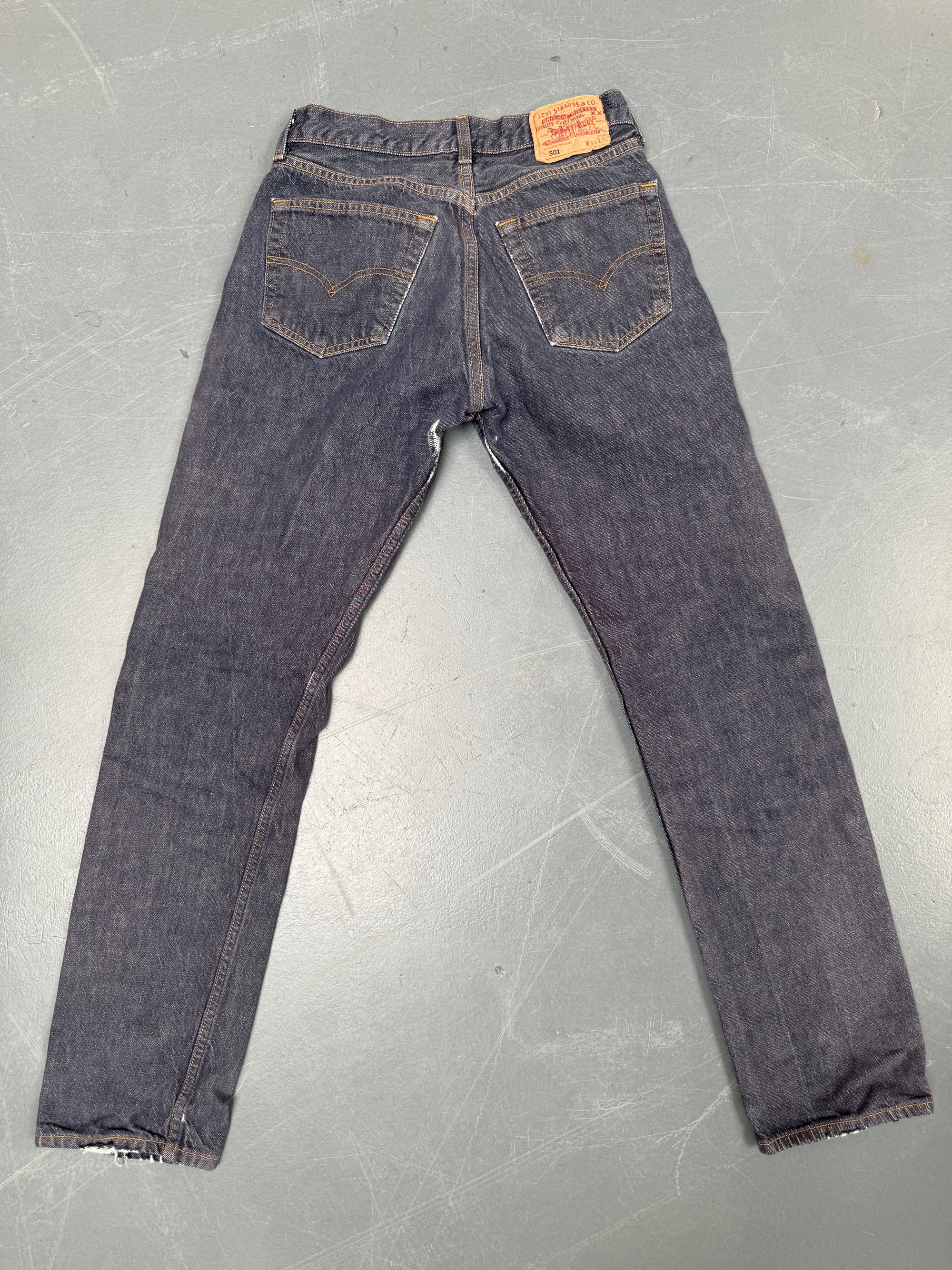 Mens Levis 501 Regular Fit Vintage Jean - W 26 L 31 - Slate Grey SL76