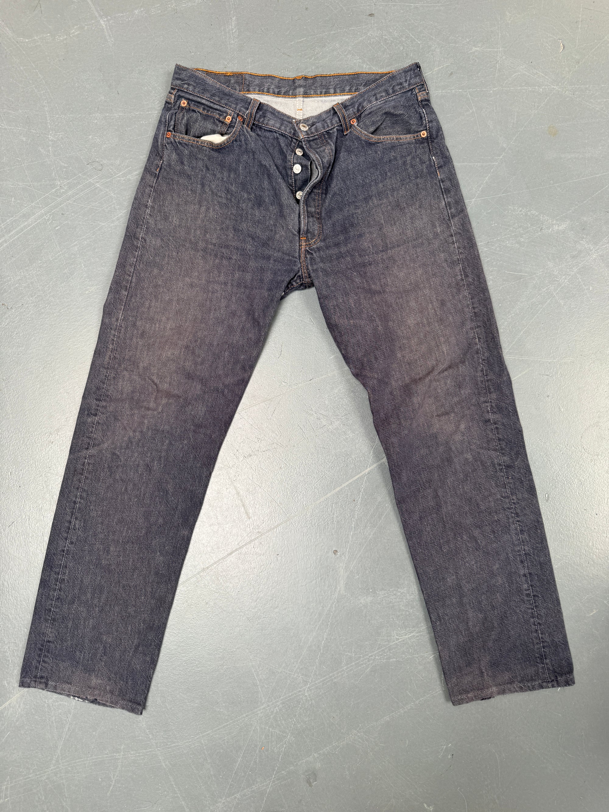 Mens Levis 501 Regular Fit Vintage Jean - W 32 L 31 - Slate Grey SL79