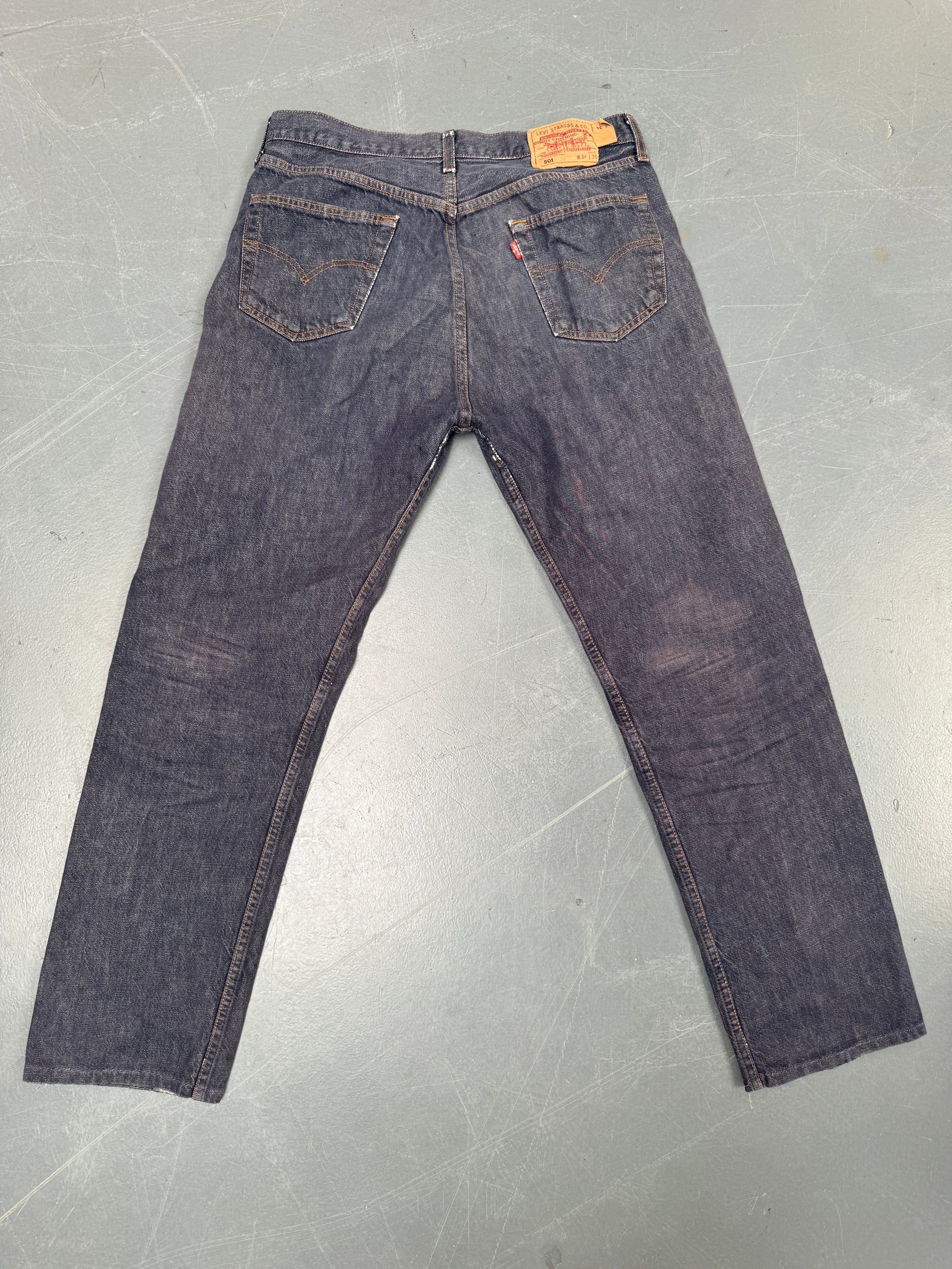 Mens Levis 501 Regular Fit Vintage Jean - W 32 L 31 - Slate Grey SL79