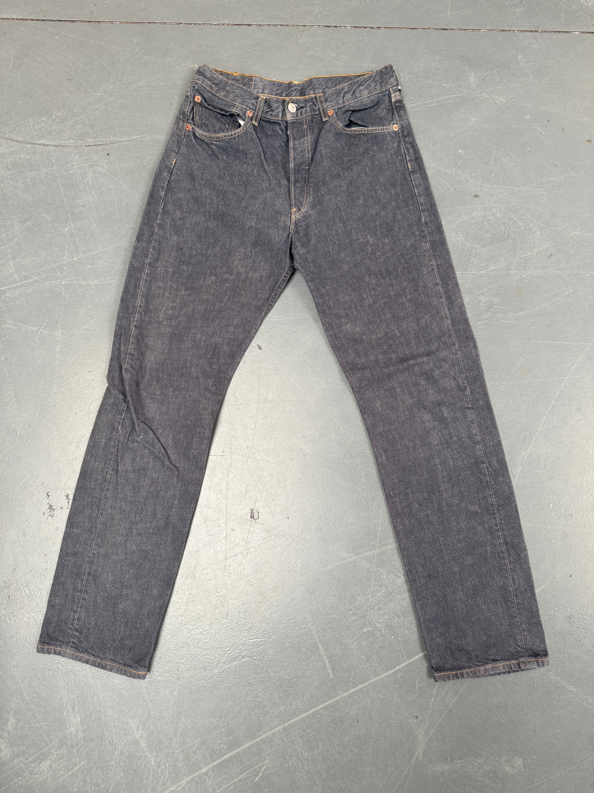 Mens Levis 501 Regular Fit Vintage Jean - W 29 L 32 - Slate Grey