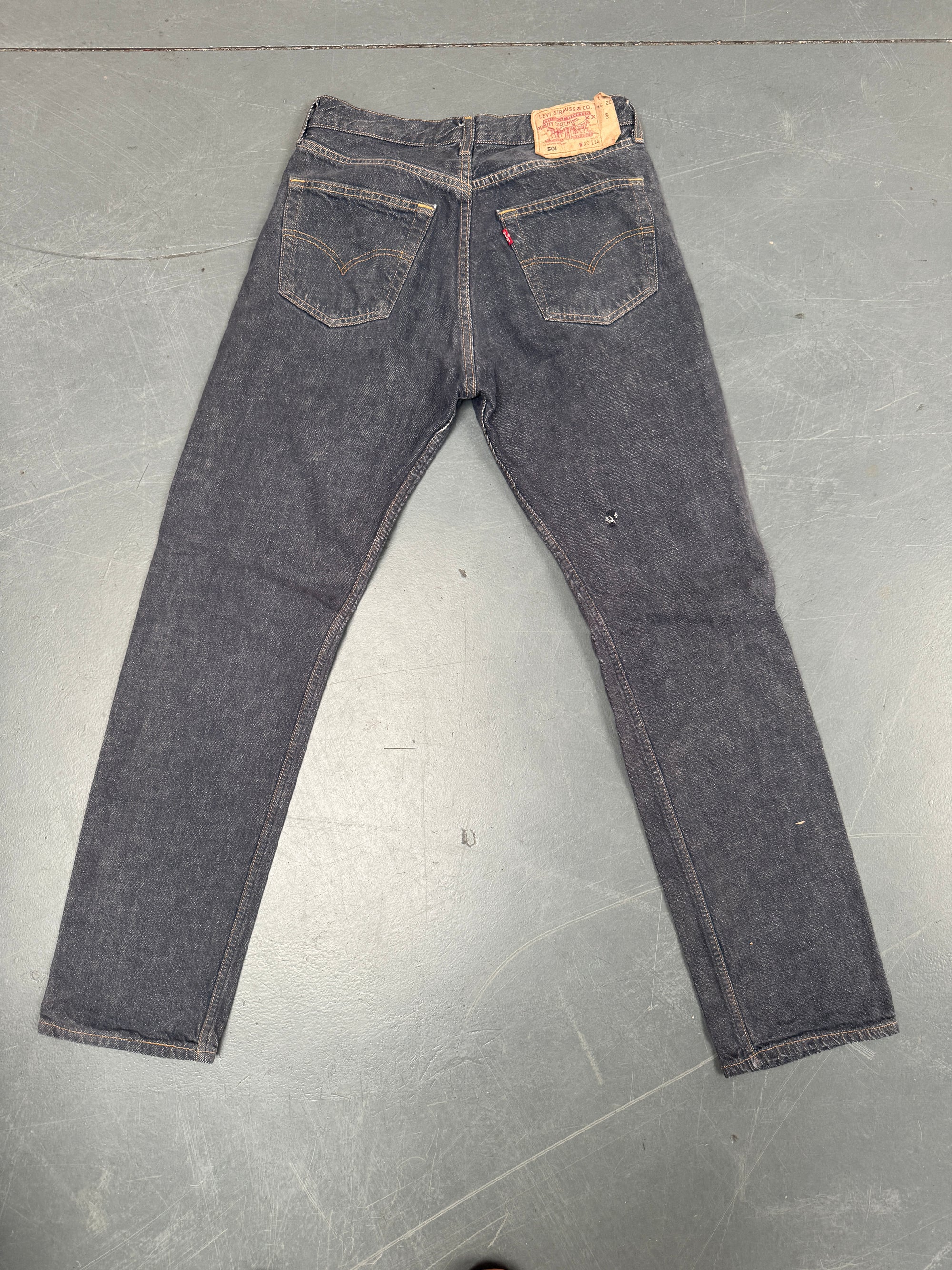 Mens Levis 501 Regular Fit Vintage Jean - W 29 L 32 - Slate Grey