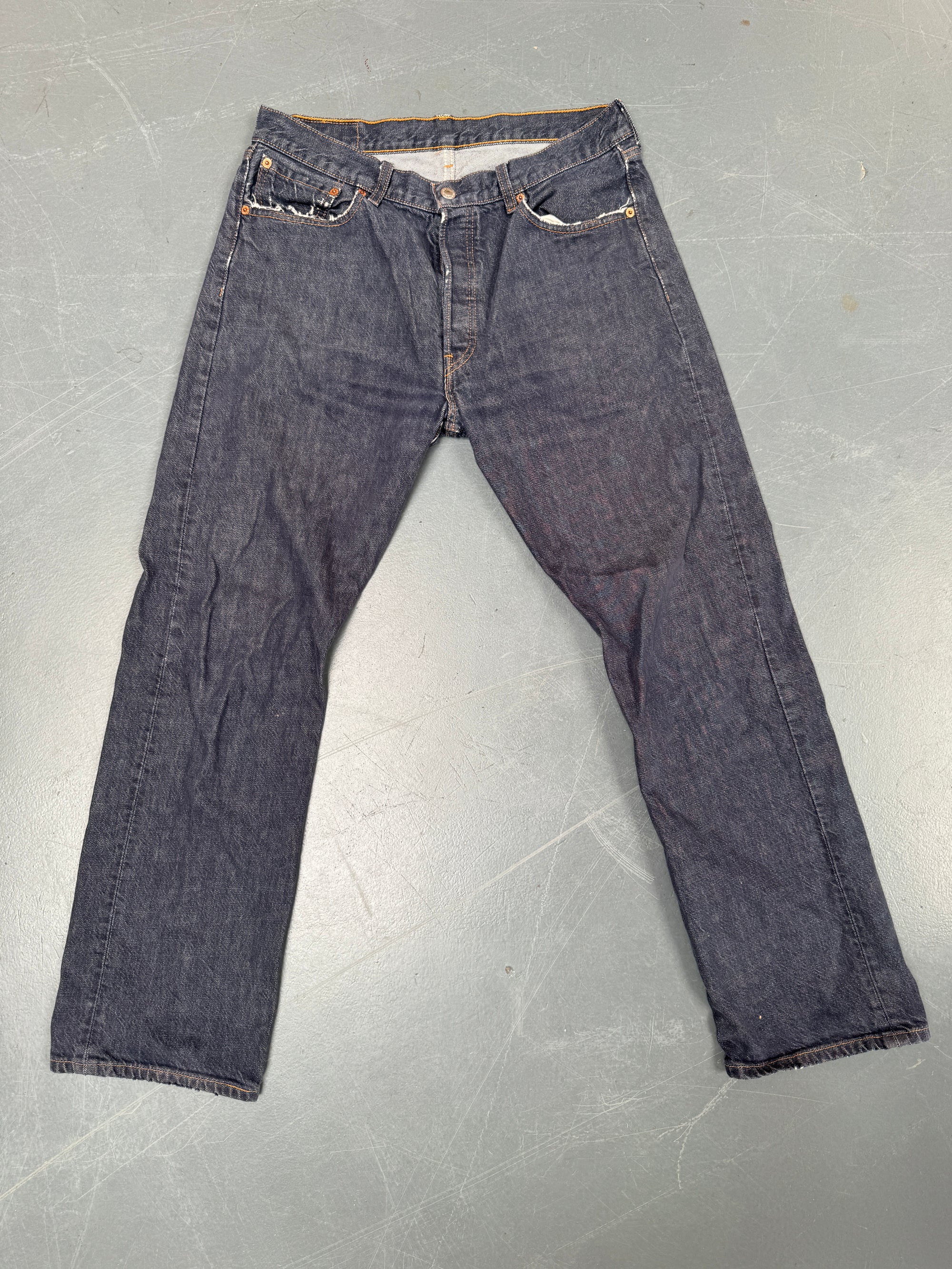 Mens Levis 501 Regular Fit Vintage Jean - W 30 L 30 - Slate Grey SL80