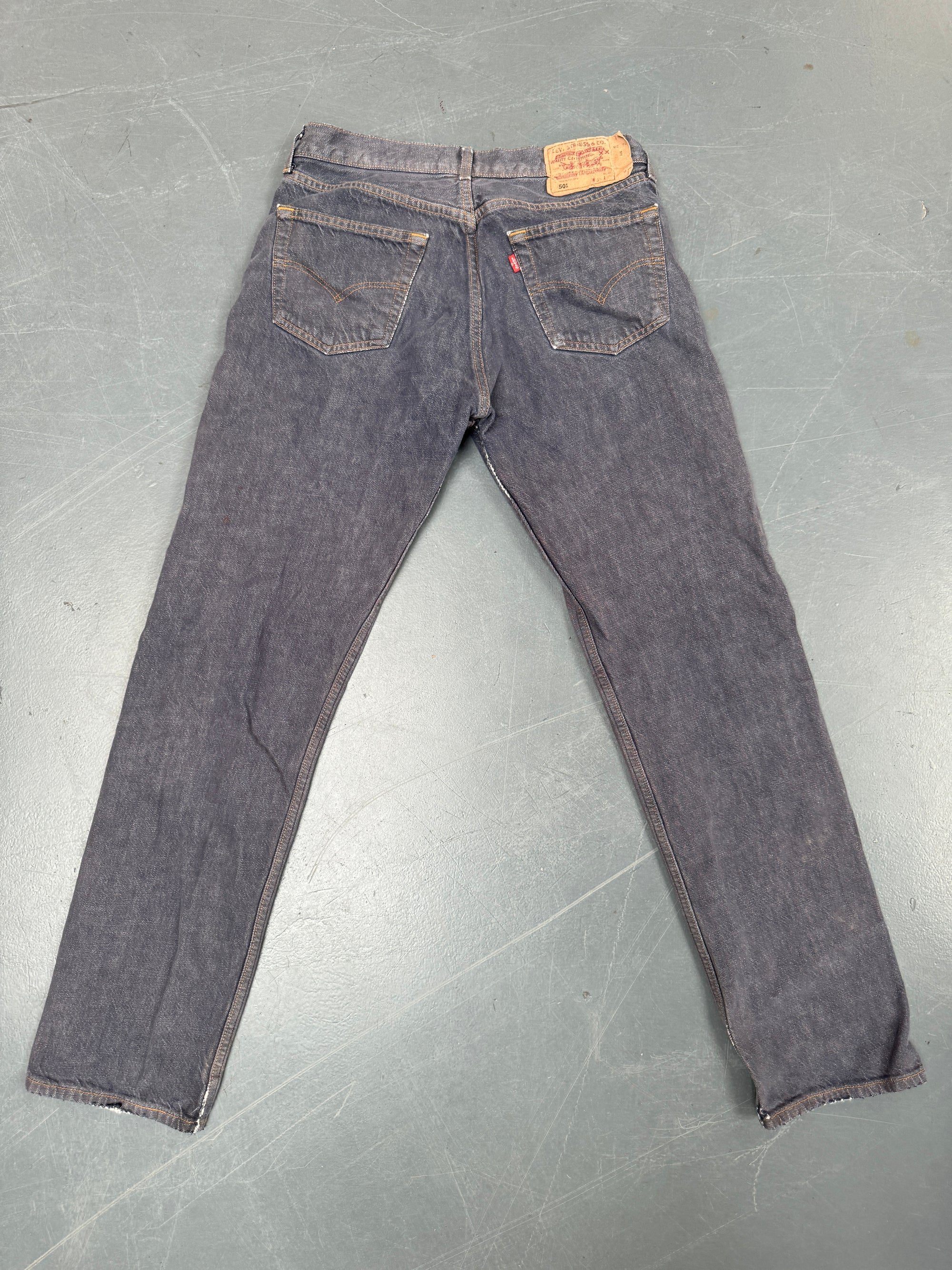 Mens Levis 501 Regular Fit Vintage Jean - W 30 L 32 - Slate Grey SL81