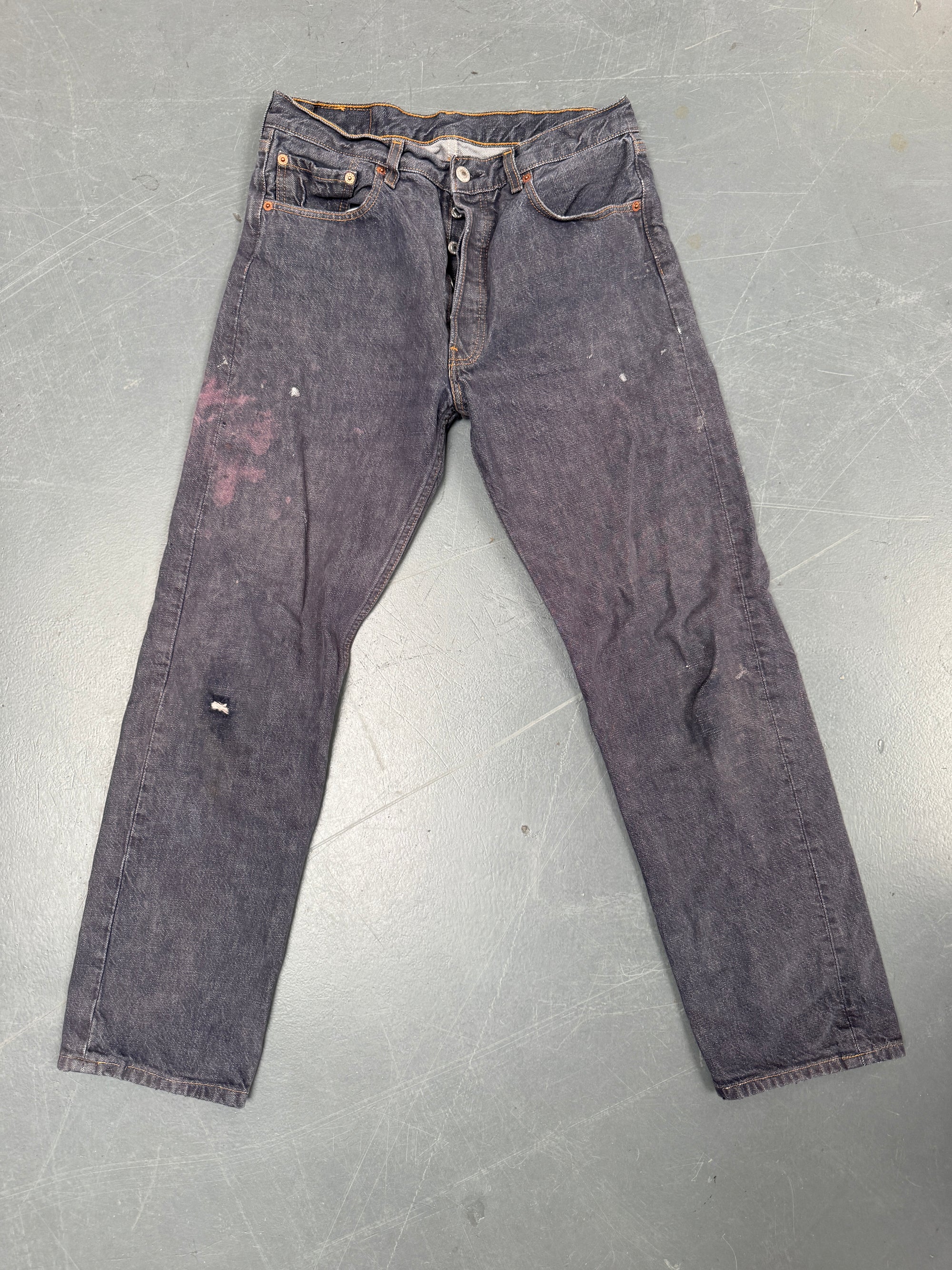 Mens Levis 501 Regular Fit Vintage Jean - W 29 L 29 - Slate Grey SL83
