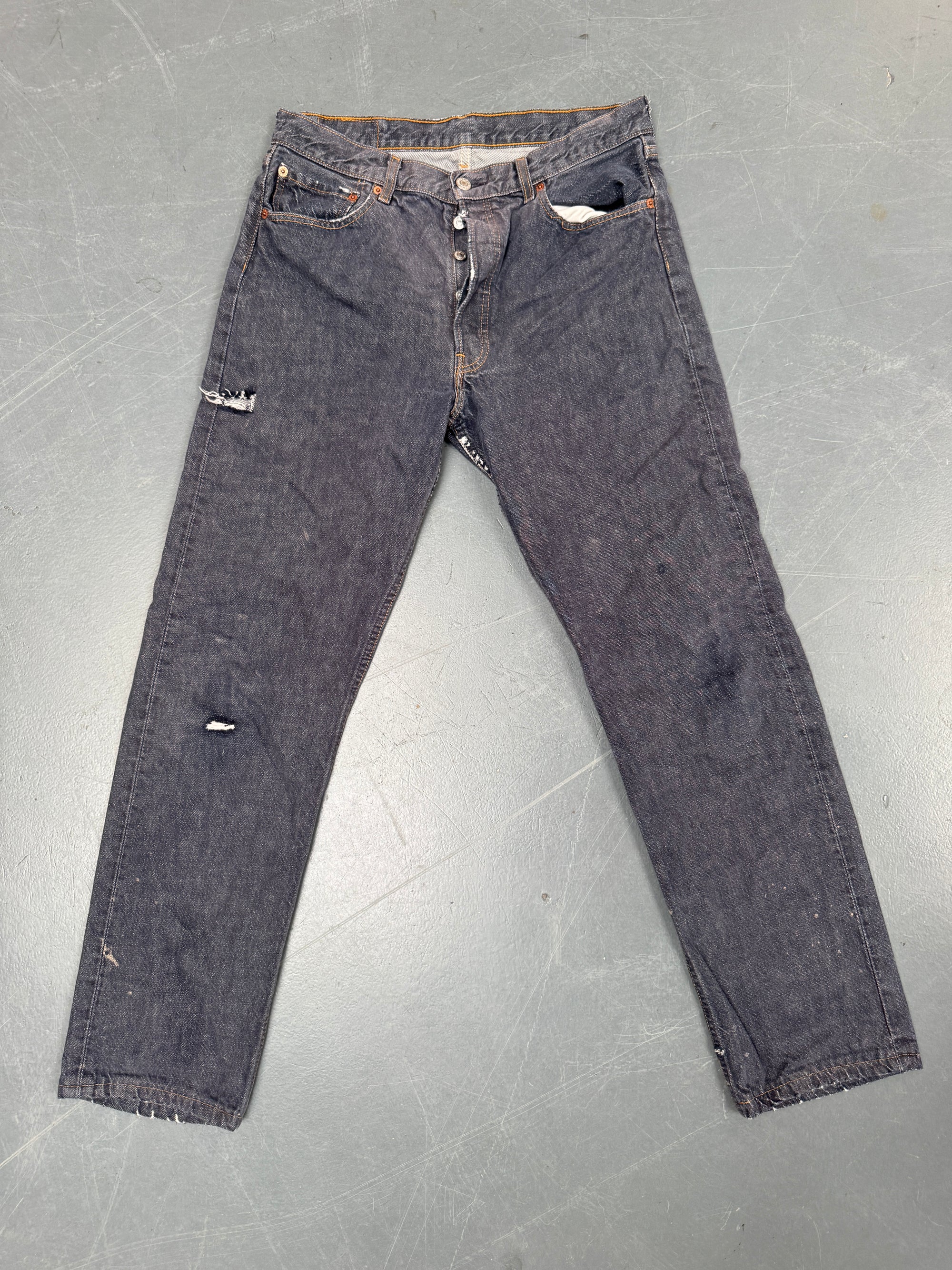 Mens Levis 501 Regular Fit Vintage Jean - W 30 L 30 - Slate Grey SL84