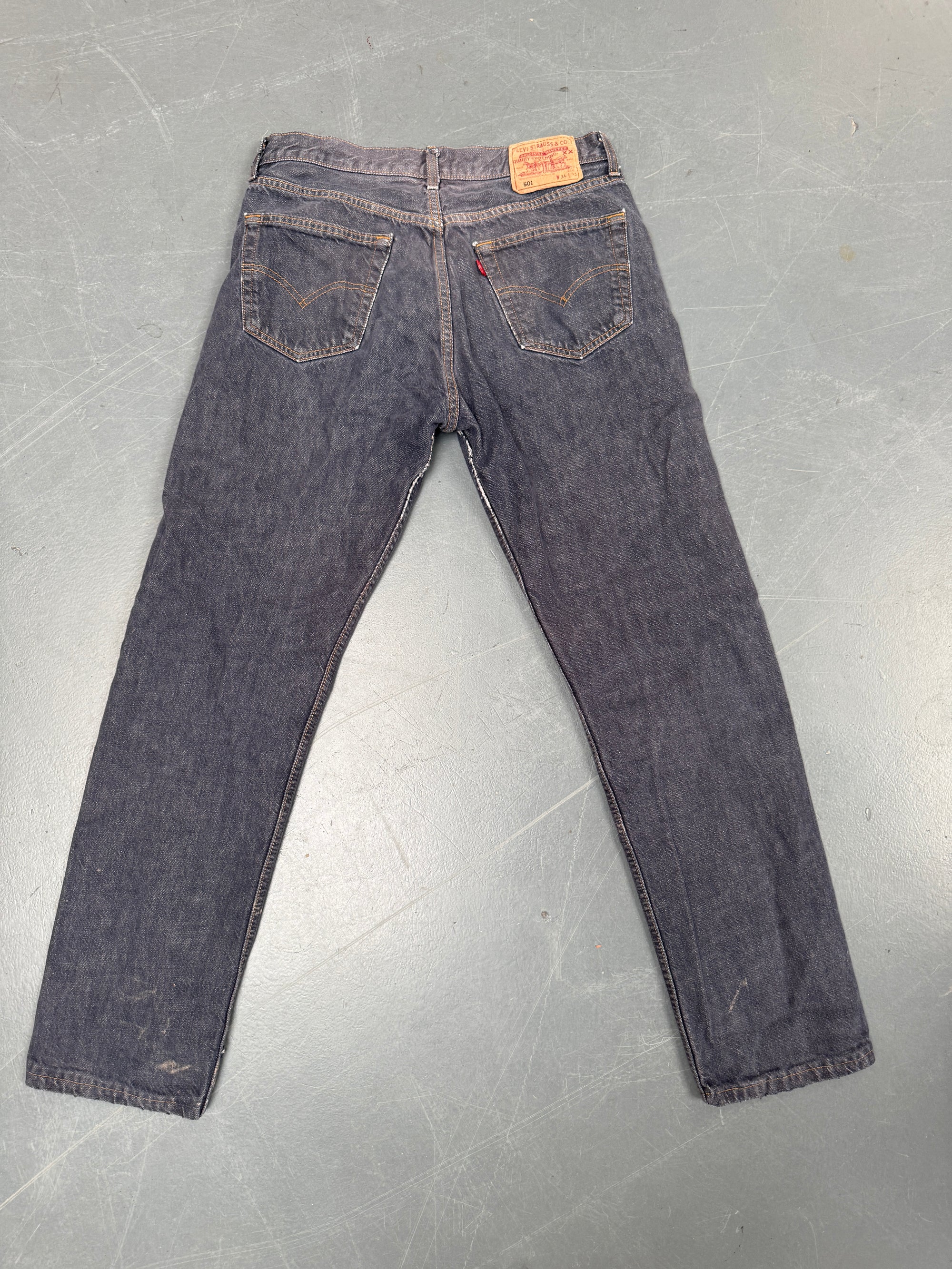 Mens Levis 501 Regular Fit Vintage Jean - W 30 L 30 - Slate Grey SL84
