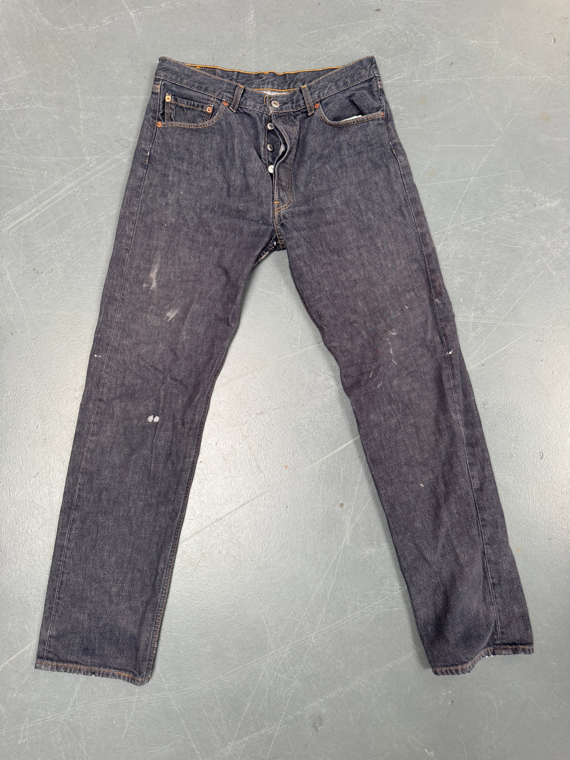 Mens Levis 501 Regular Fit Vintage Jean - W 32 L 32 - Slate Grey SL85