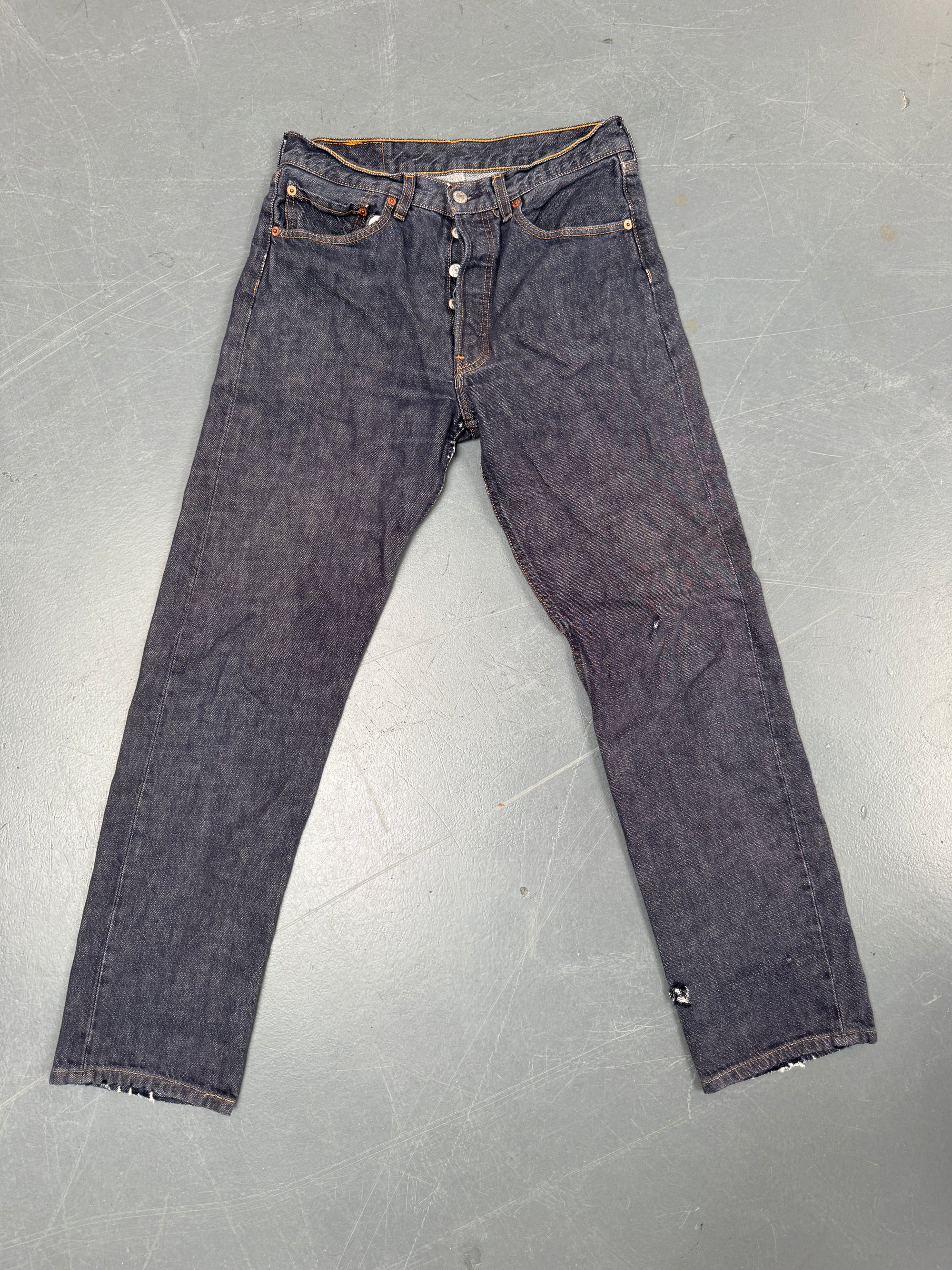 Mens Levis 501 Regular Fit Vintage Jean - W 28 L 30 - Slate Grey SL86