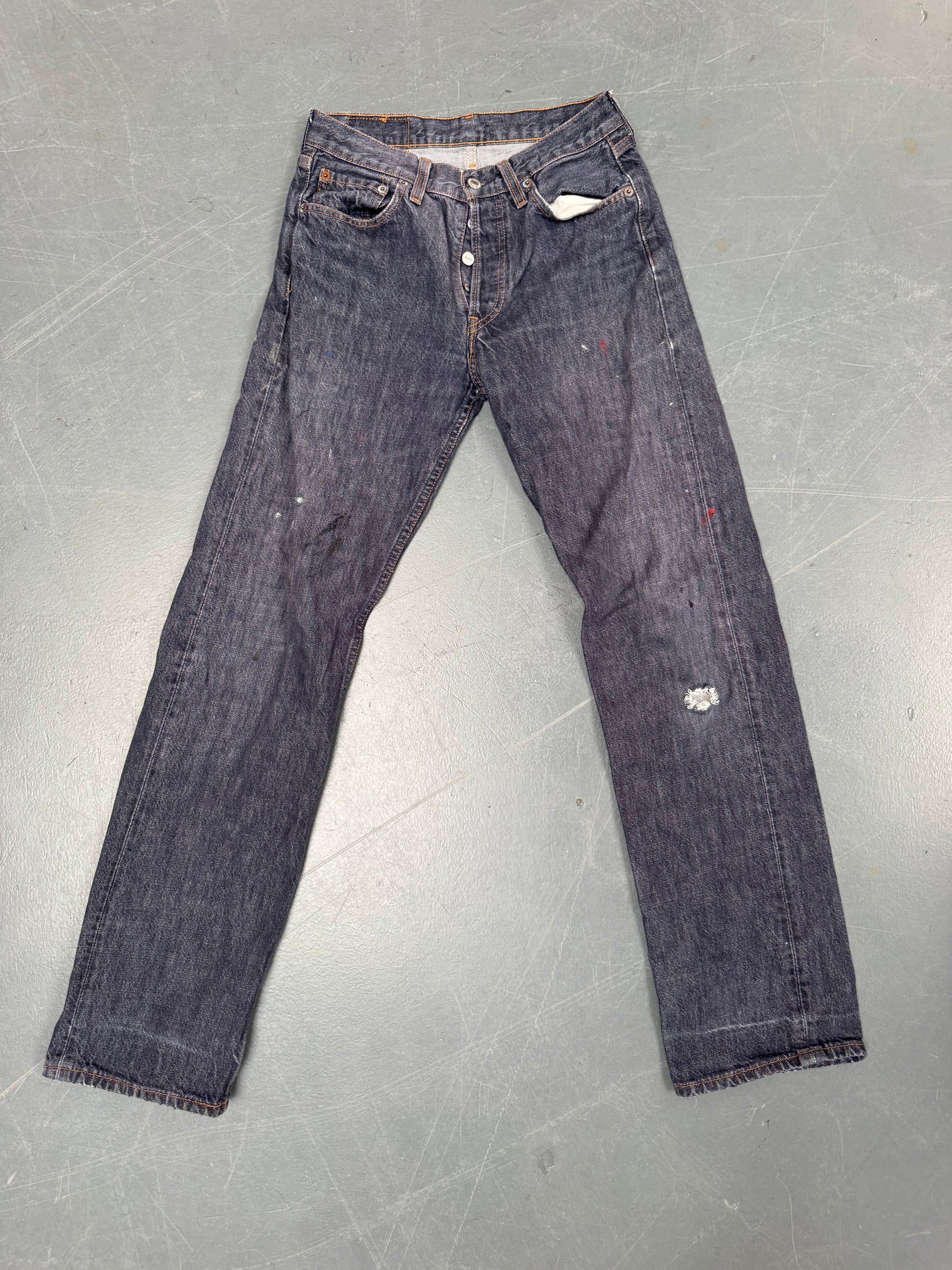 Mens Levis 501 Regular Fit Vintage Jean - W 26 L 32 - Slate Grey SL88