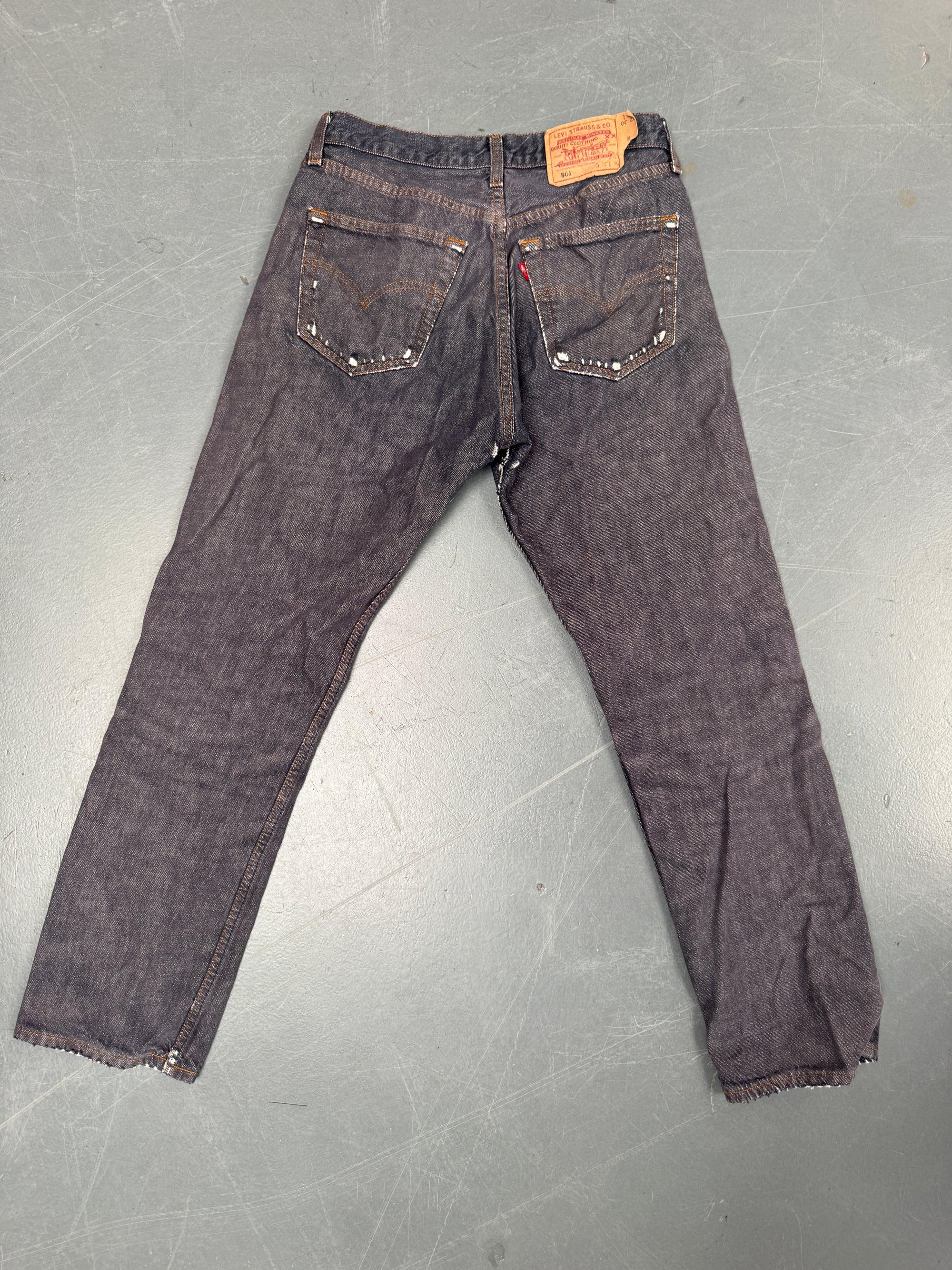 Mens Levis 501 Regular Fit Vintage Jean - W 28 L 28 - Slate Grey SL89