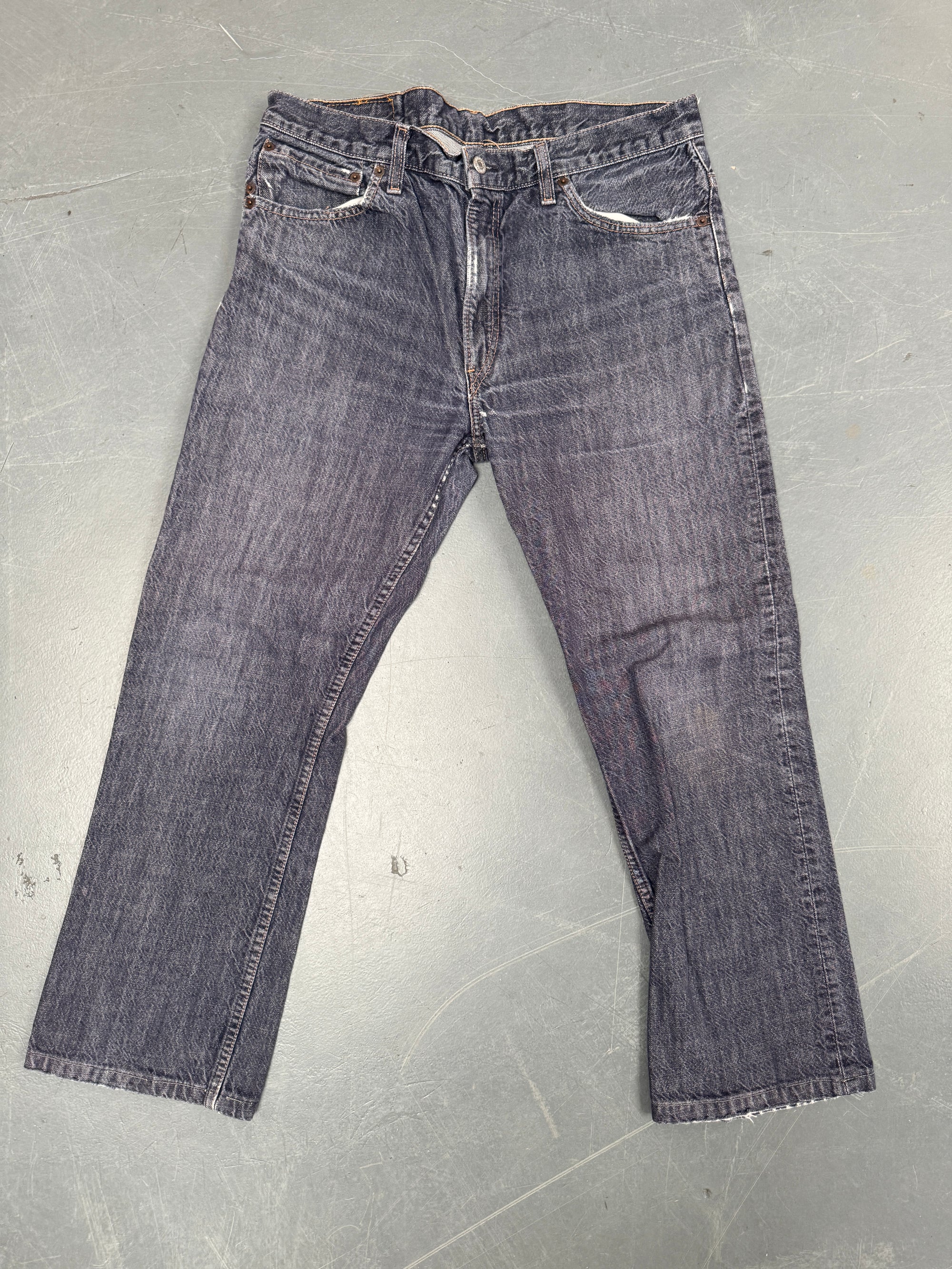 Mens Levis 501 Regular Fit Vintage Jean - W 35 L 27 - Slate Grey