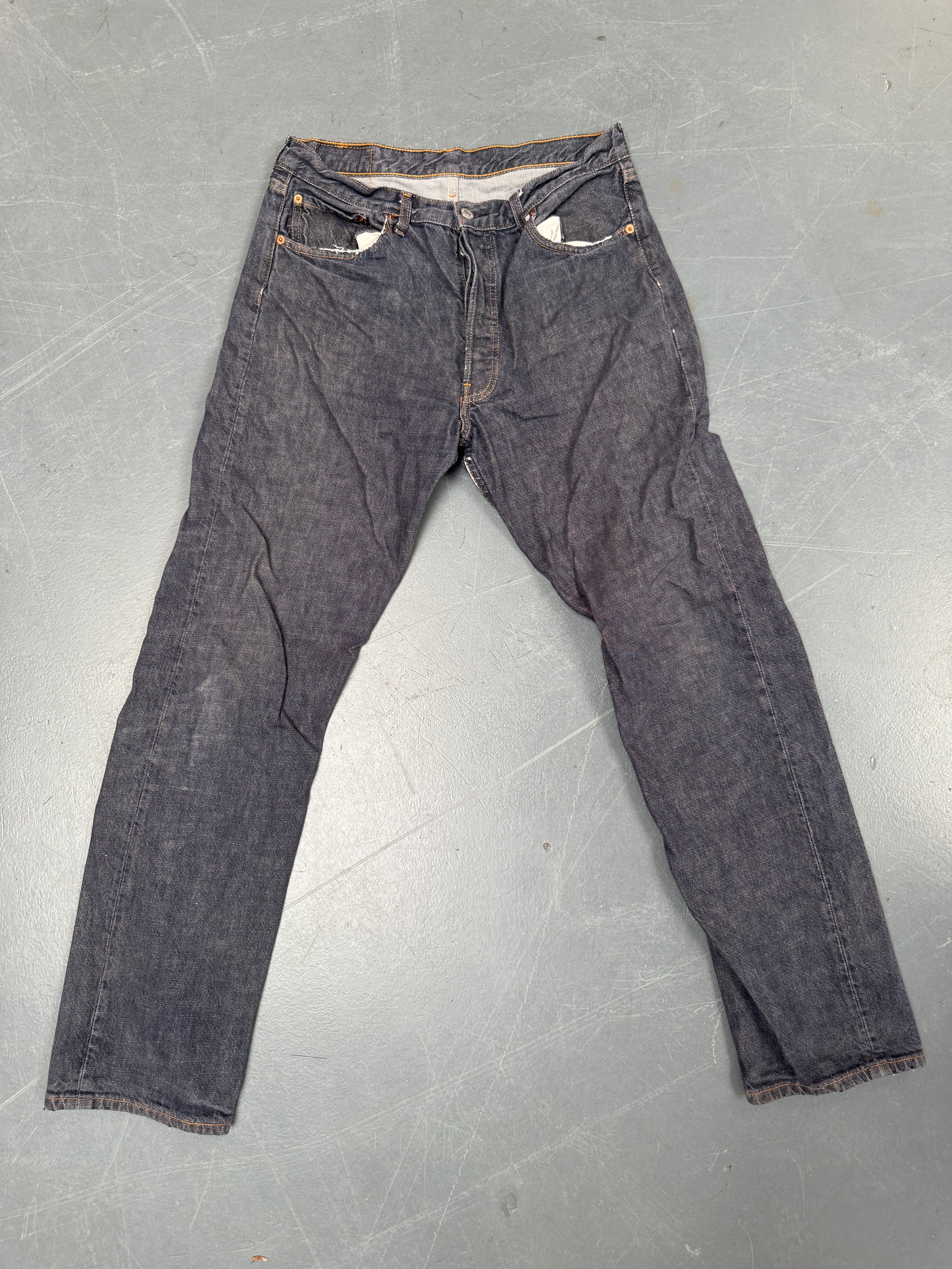 Mens Levis 501 Regular Fit Vintage Jean - W 30 L 32 - Slate Grey SL90