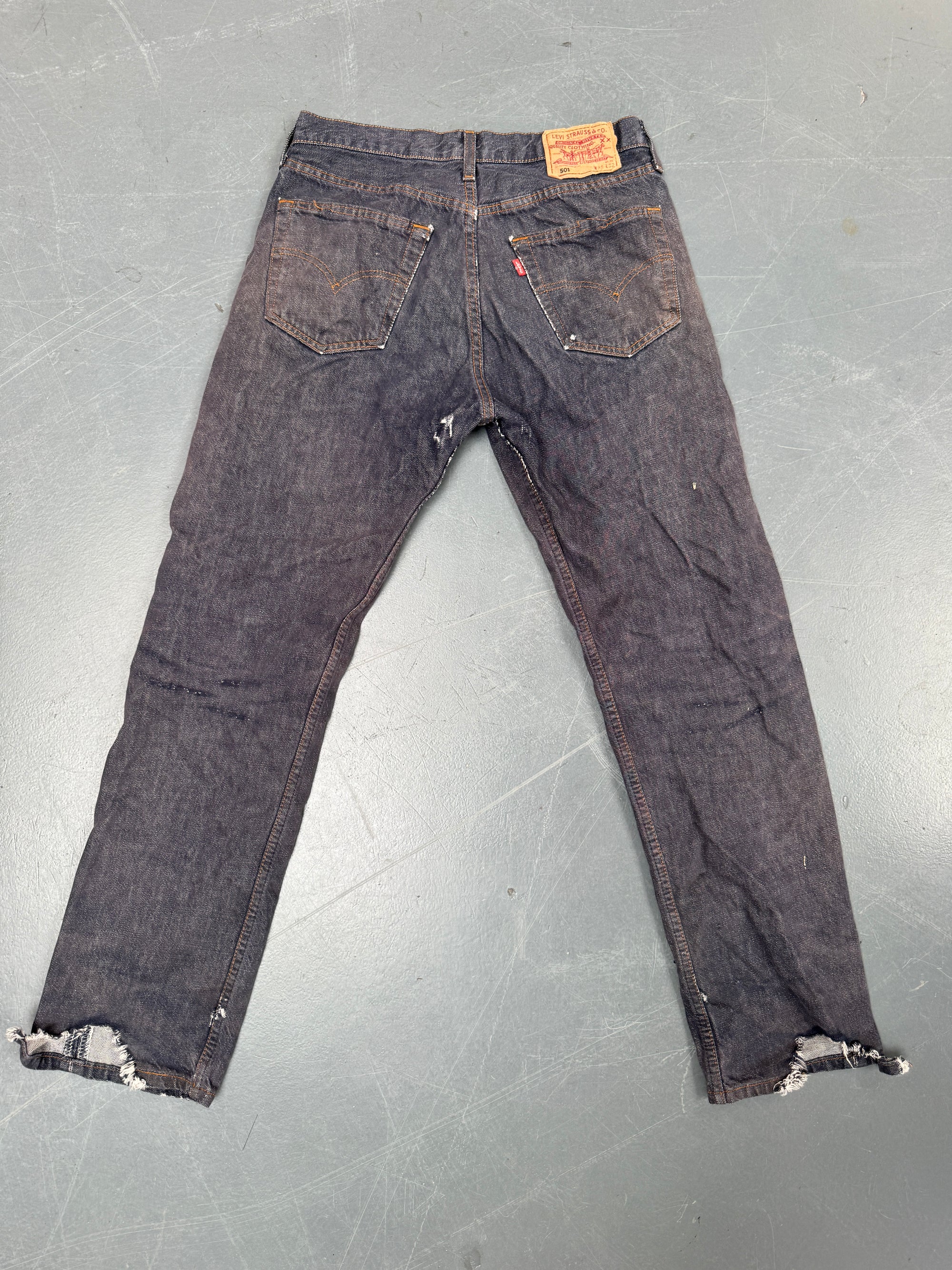 Mens Levis 501 Regular Fit Vintage Jean - W 28 L 30 - Slate Grey SL100