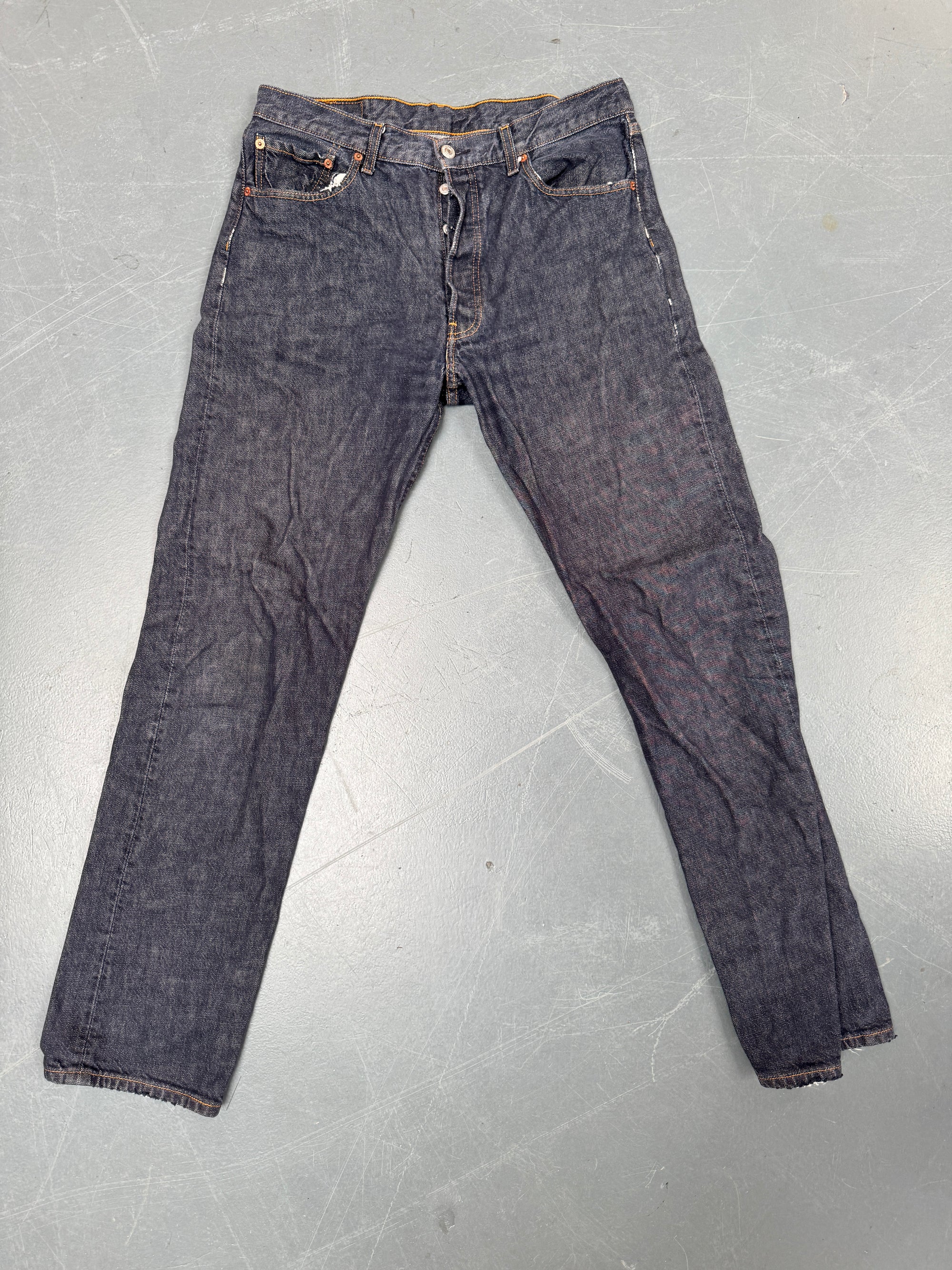 Mens Levis 501 Regular Fit Vintage Jean - W 32 L 32 - Slate Grey SL101
