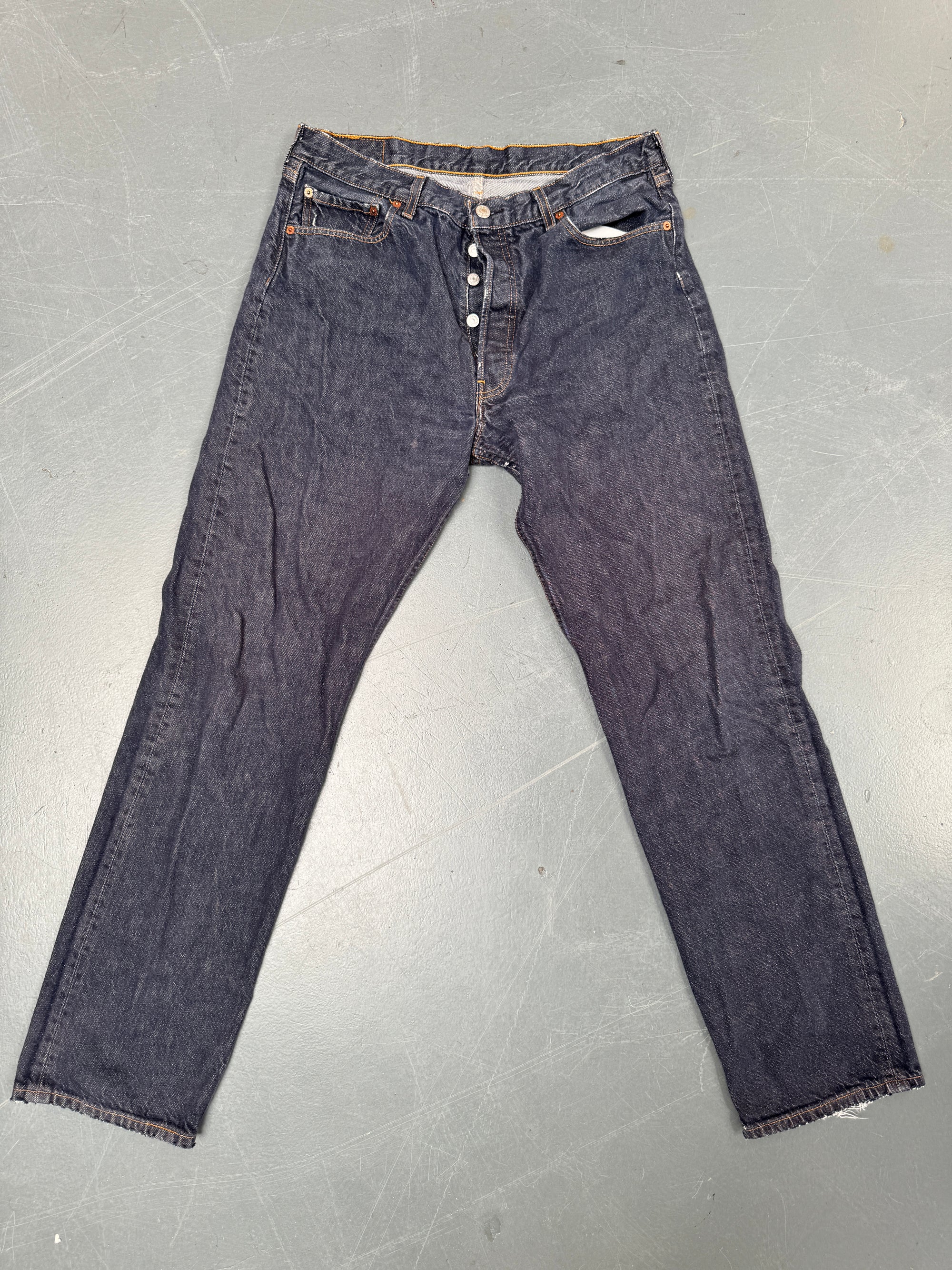 Mens Levis 501 Regular Fit Vintage Jean - W 32 L 32 - Slate Grey SL103