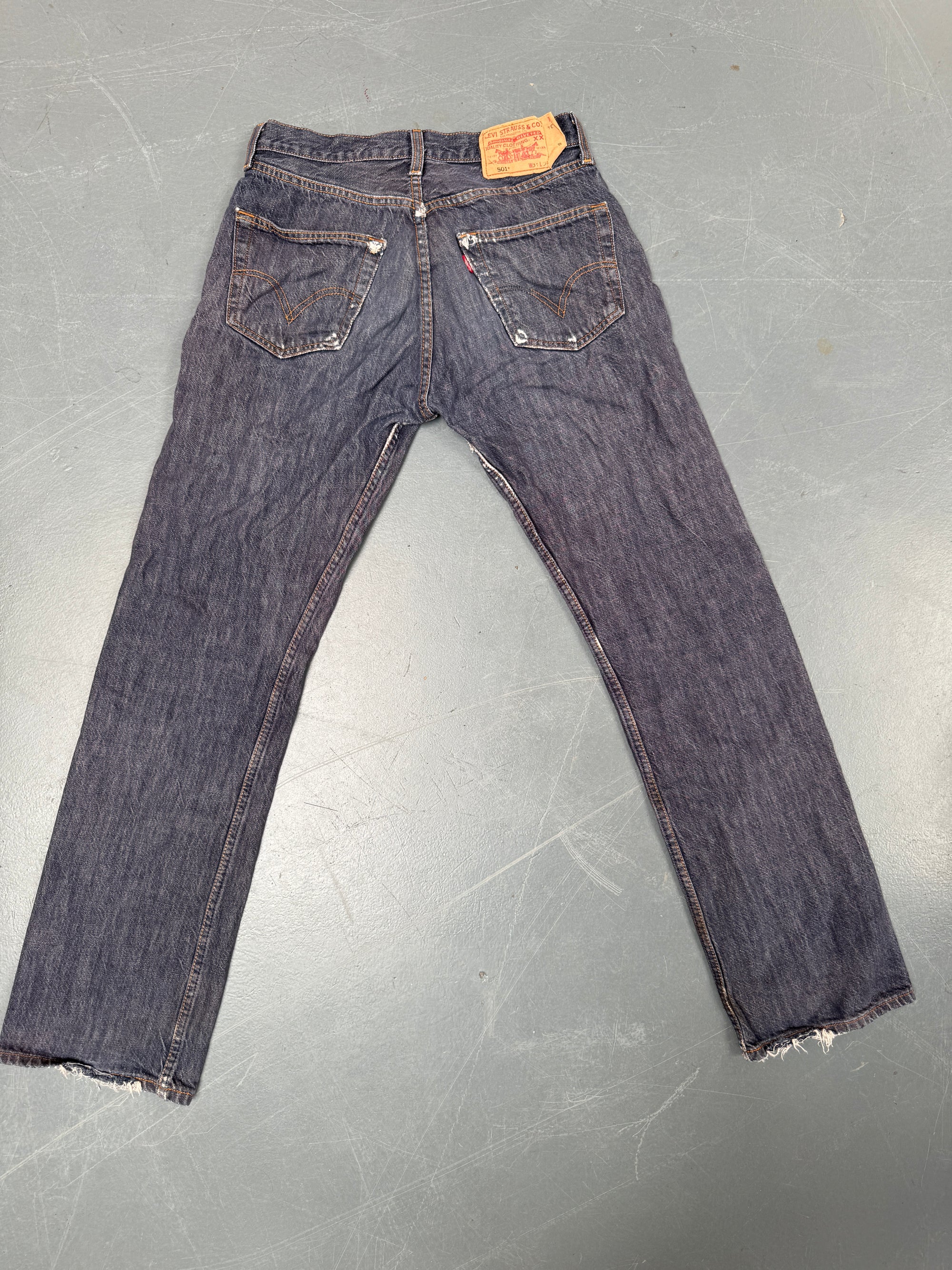 Mens Levis 501 Regular Fit Vintage Jean - W 28 L 32 - Slate Grey SL104