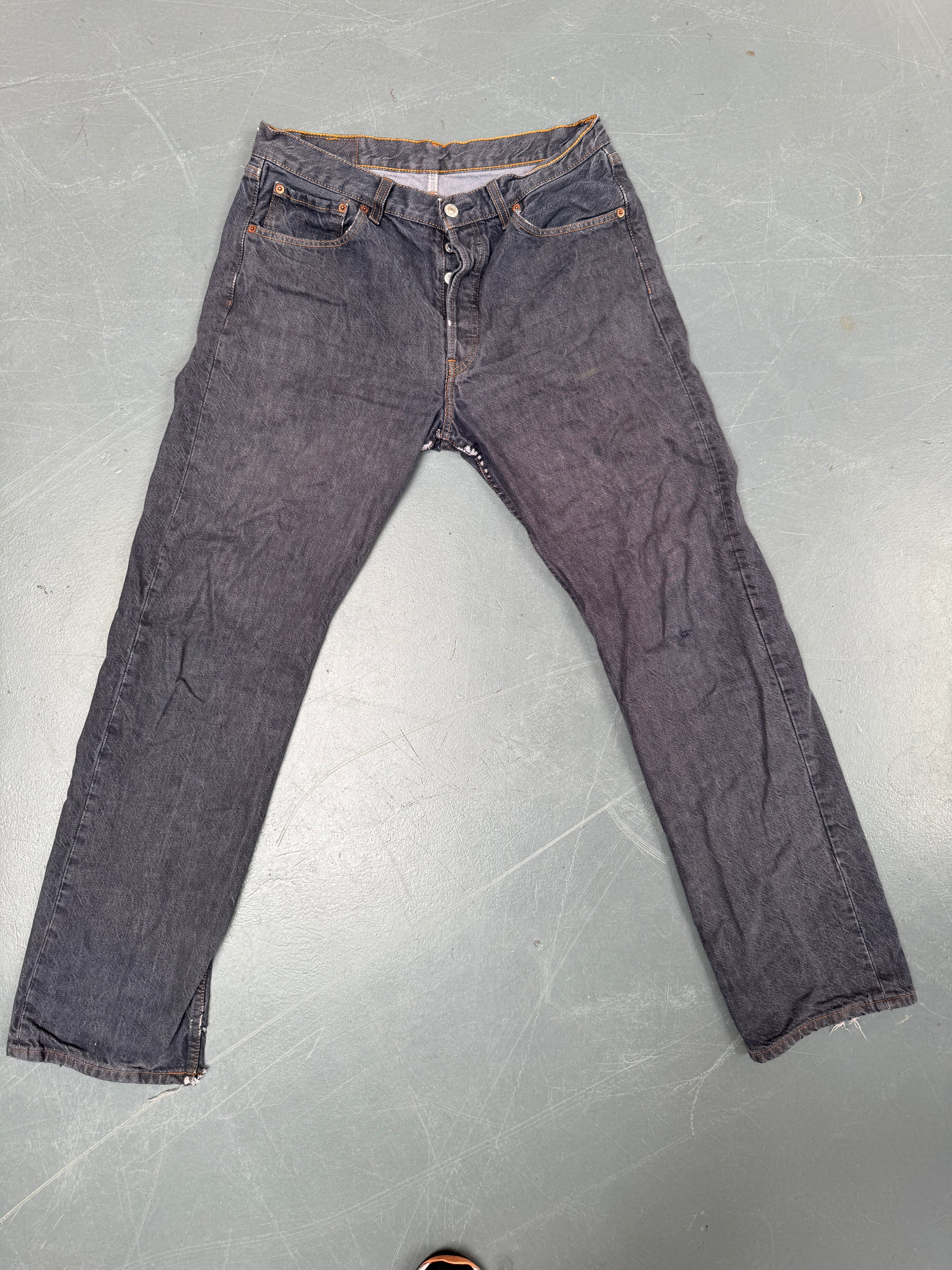 Mens Levis 501 Regular Fit Vintage Jean - W 32 L 32 - Slate Grey SL105