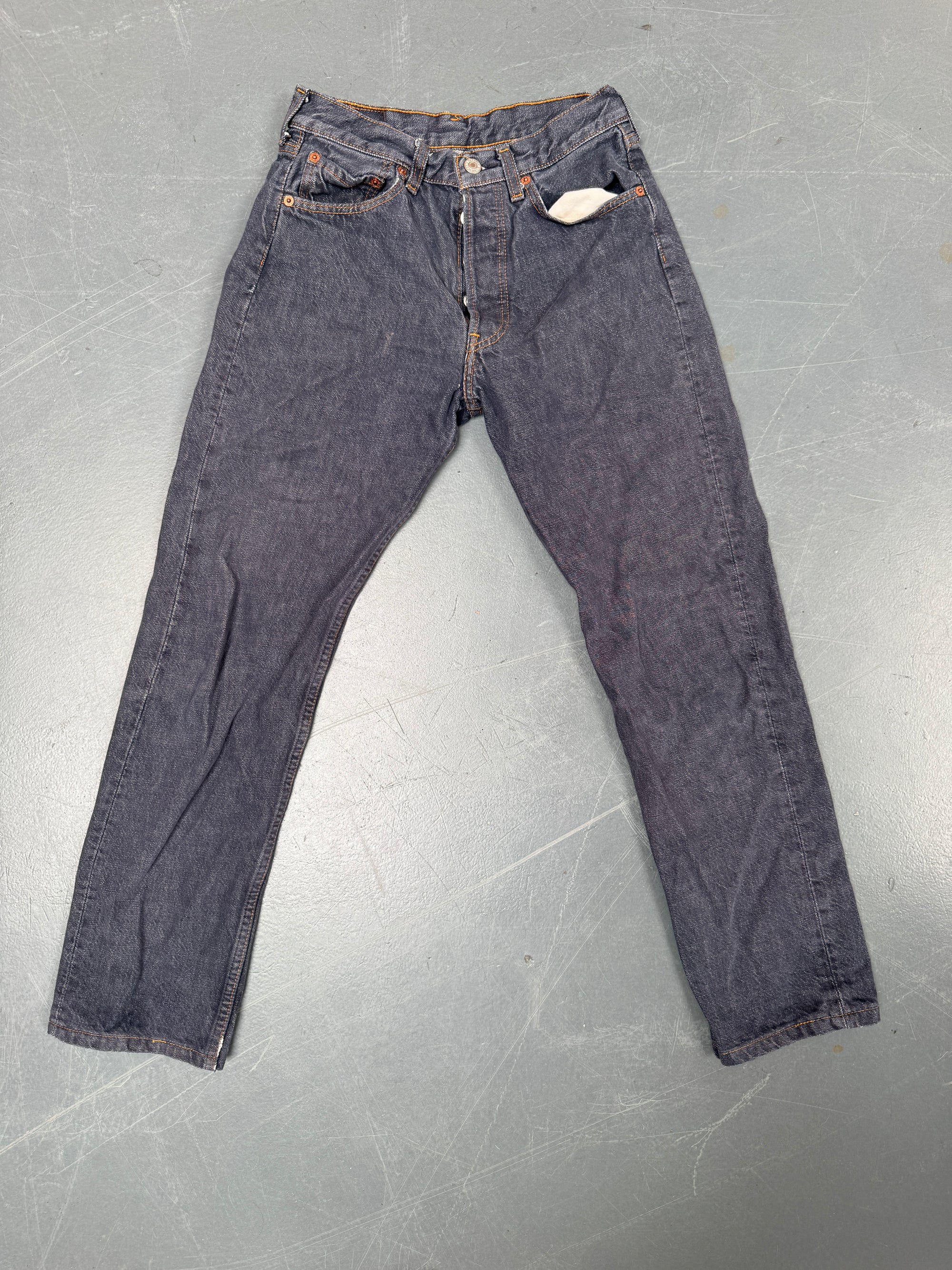 Mens Levis 501 Regular Fit Vintage Jean - W 25 L 28 - Slate Grey SL106