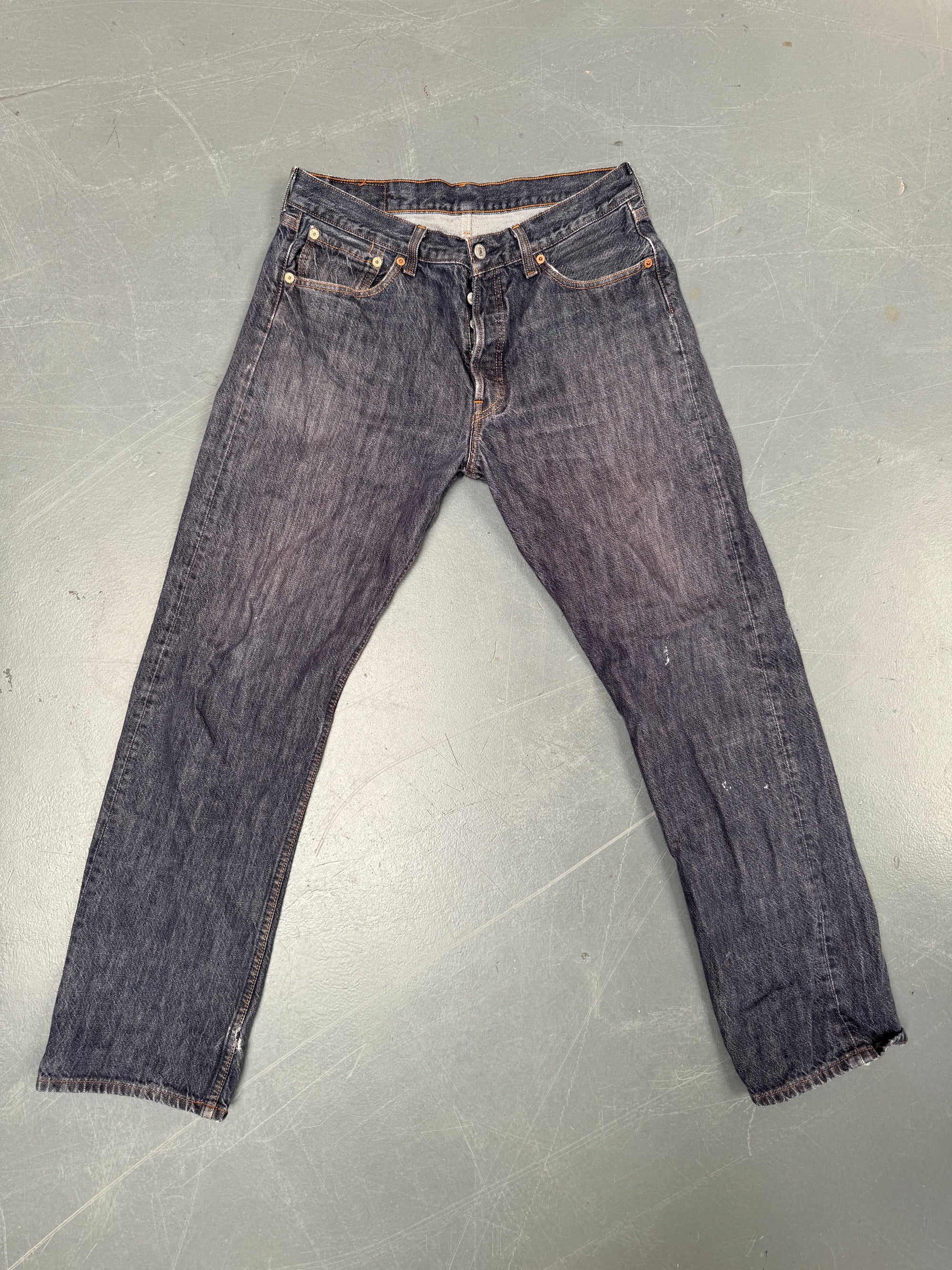 Mens Levis 501 Regular Fit Vintage Jean - W 30 L 30 - Slate Grey SL107