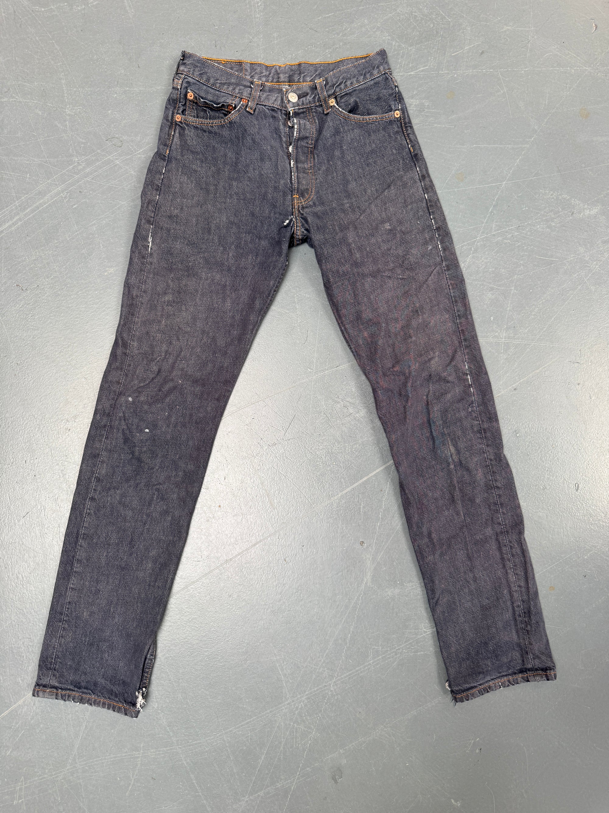 Mens Levis 501 Regular Fit Vintage Jean - W 26 L 32 - Slate Grey SL108