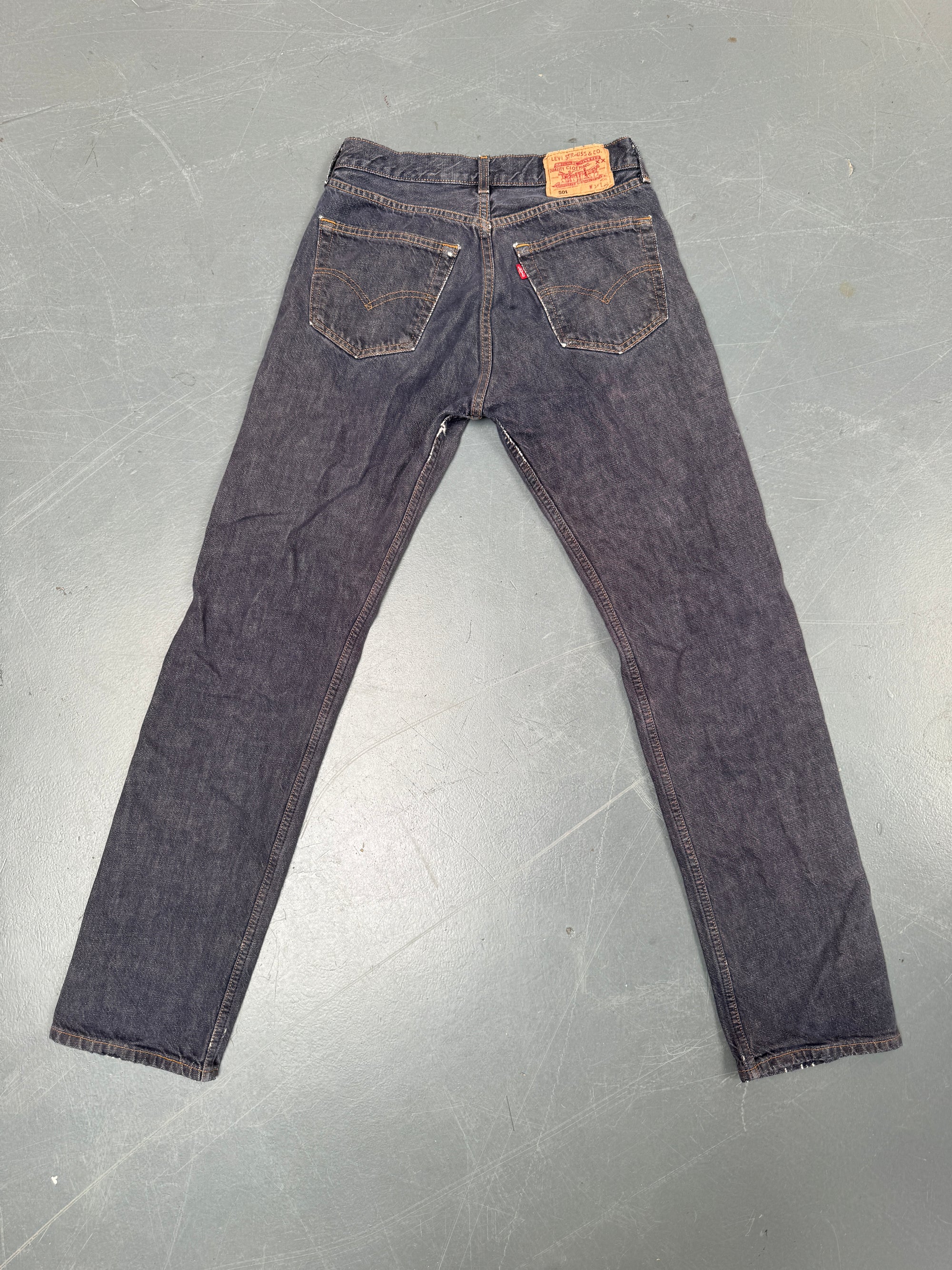 Mens Levis 501 Regular Fit Vintage Jean - W 28 L 32 - Slate Grey SL109