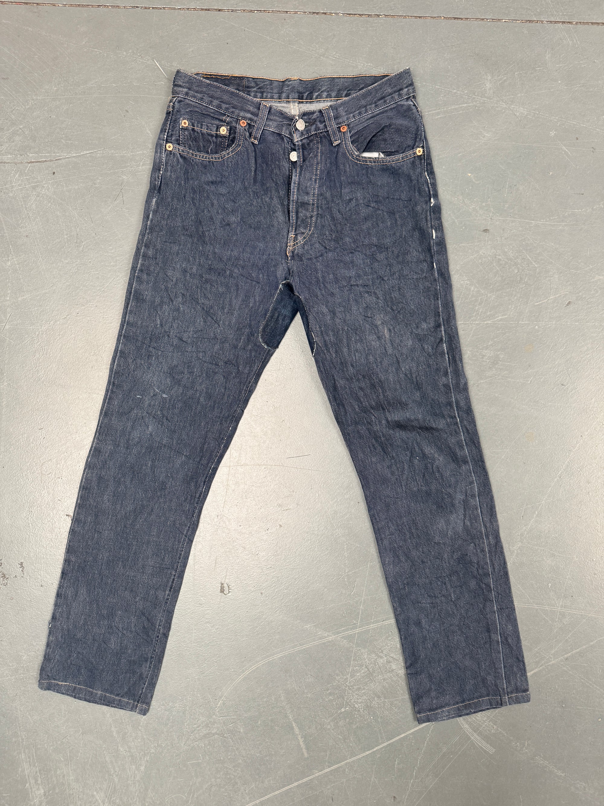 Mens Levis 501 Regular Fit Vintage Jean - W 28 L 29 - Slate Grey