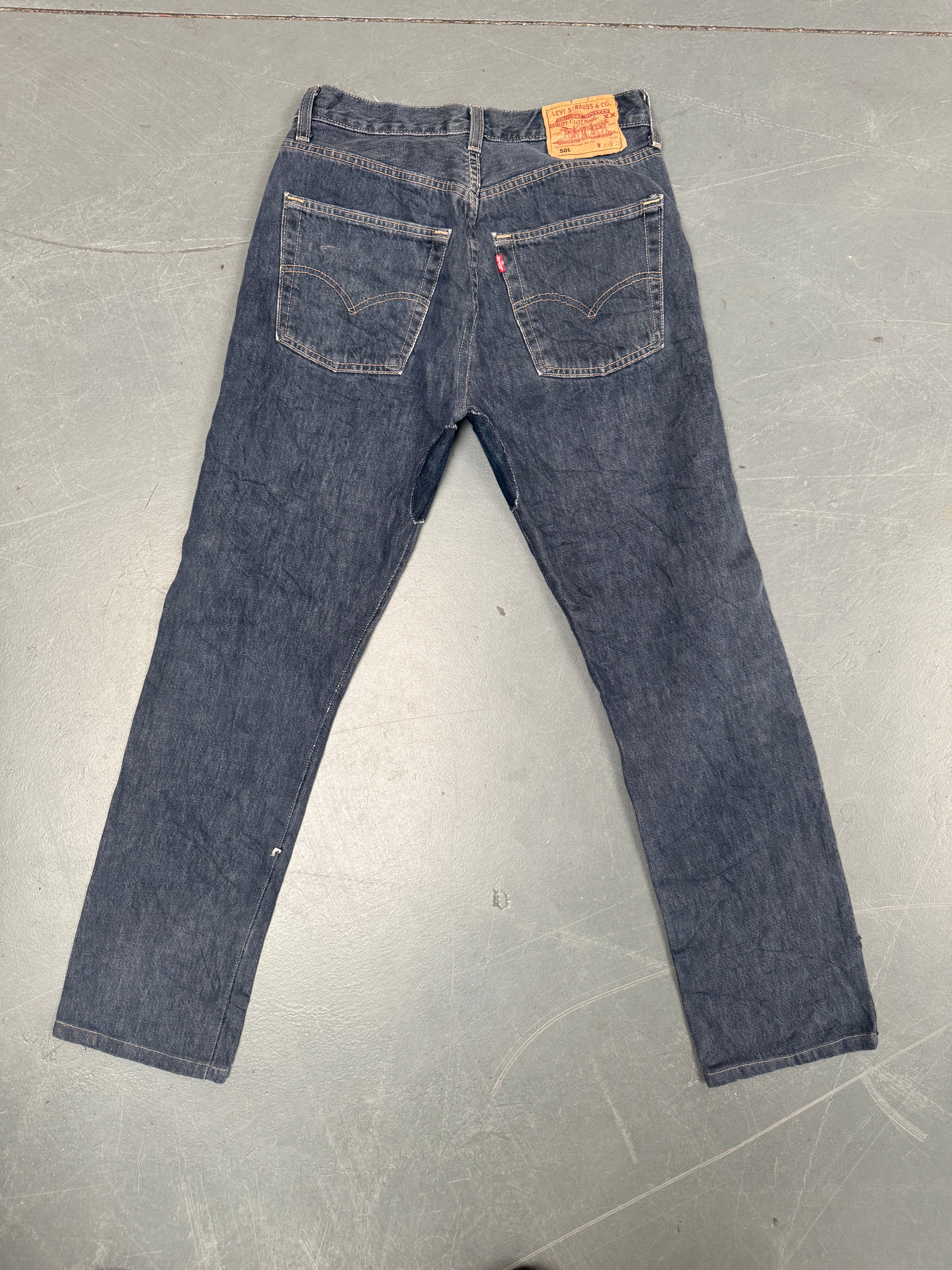 Mens Levis 501 Regular Fit Vintage Jean - W 28 L 29 - Slate Grey