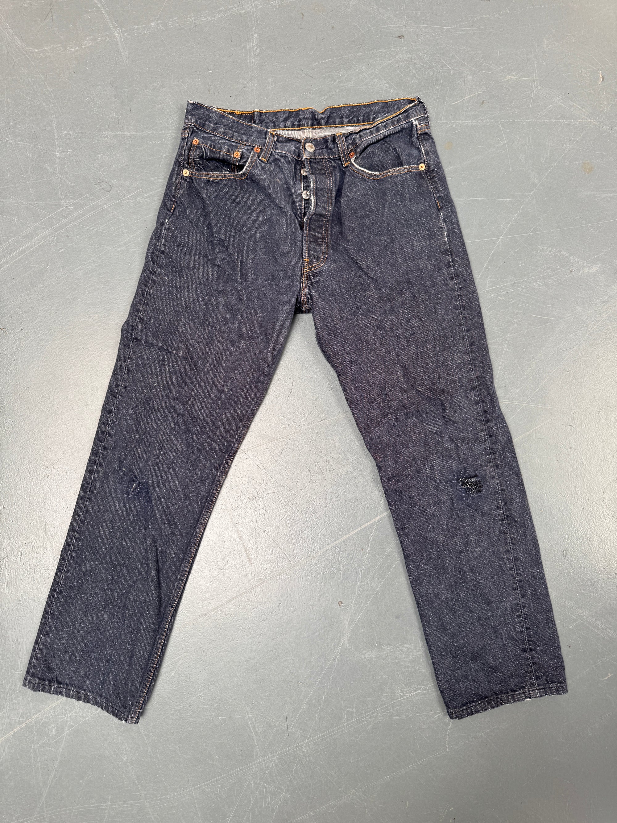 Mens Levis 501 Regular Fit Vintage Jean - W 29 L 28 - Slate Grey SL110