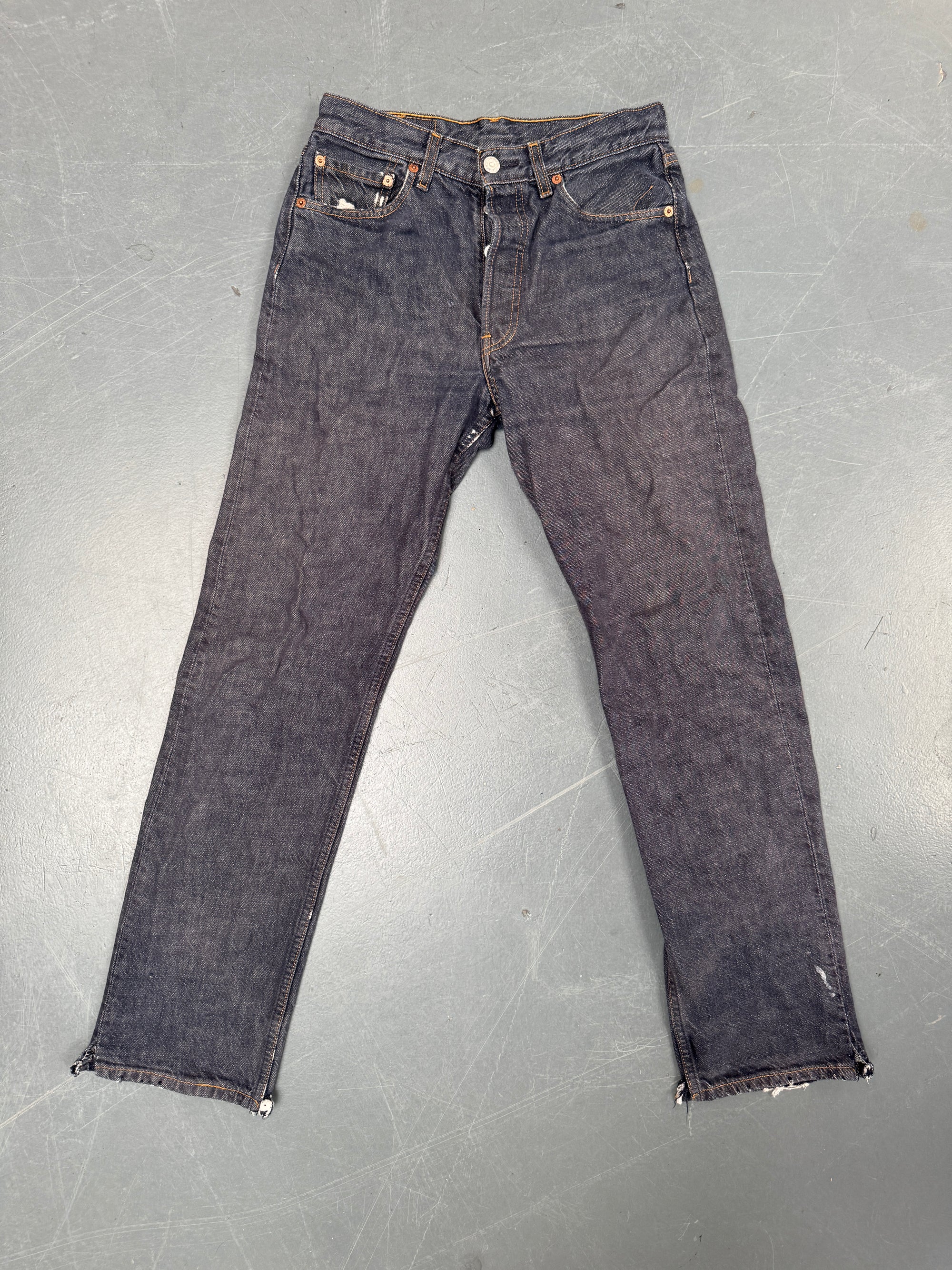 Mens Levis 501 Regular Fit Vintage Jean - W 26 L 30 - Slate Grey SL112