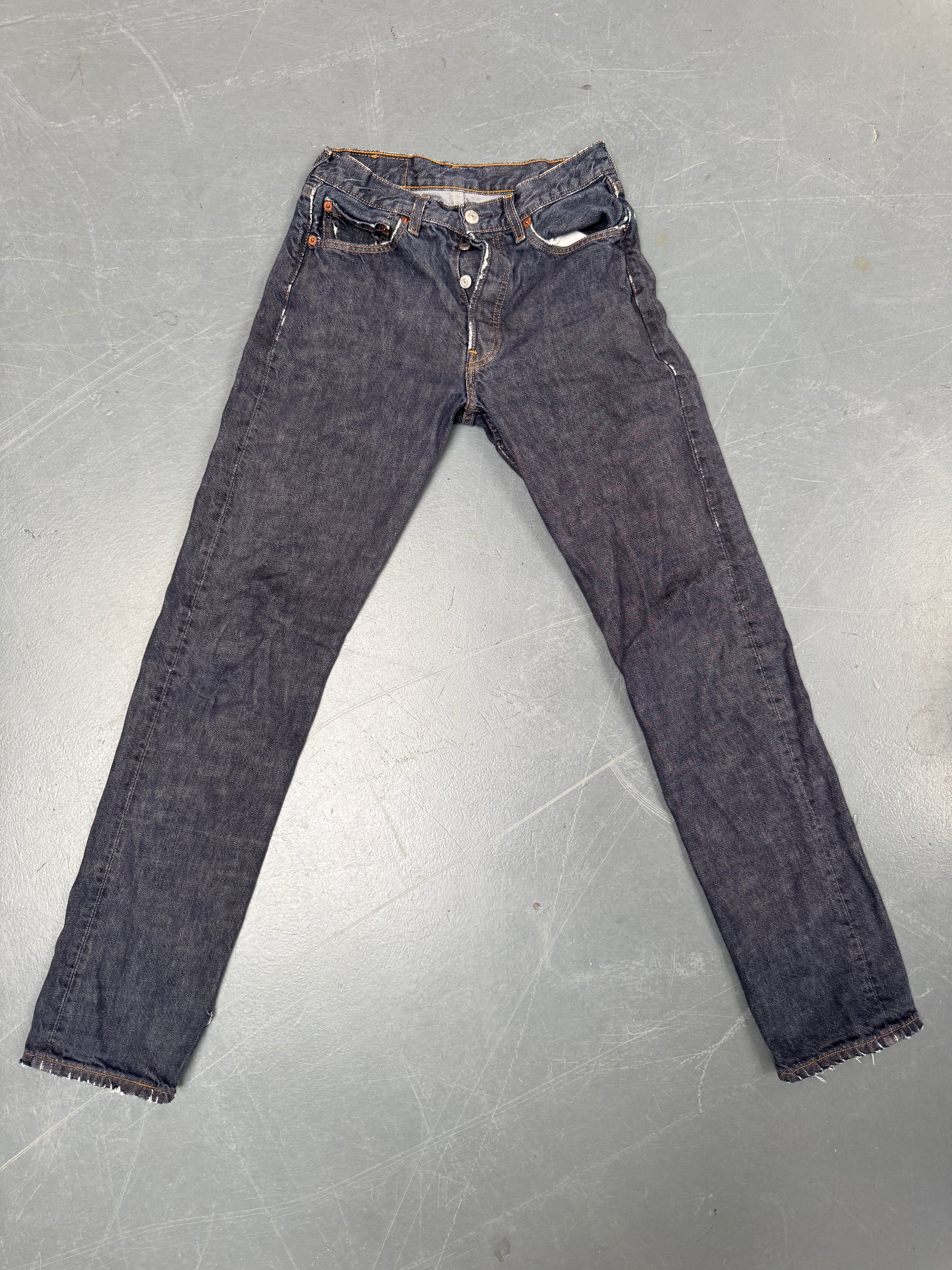 Mens Levis 501 Regular Fit Vintage Jean - W 24 L 32 - Slate Grey SL113