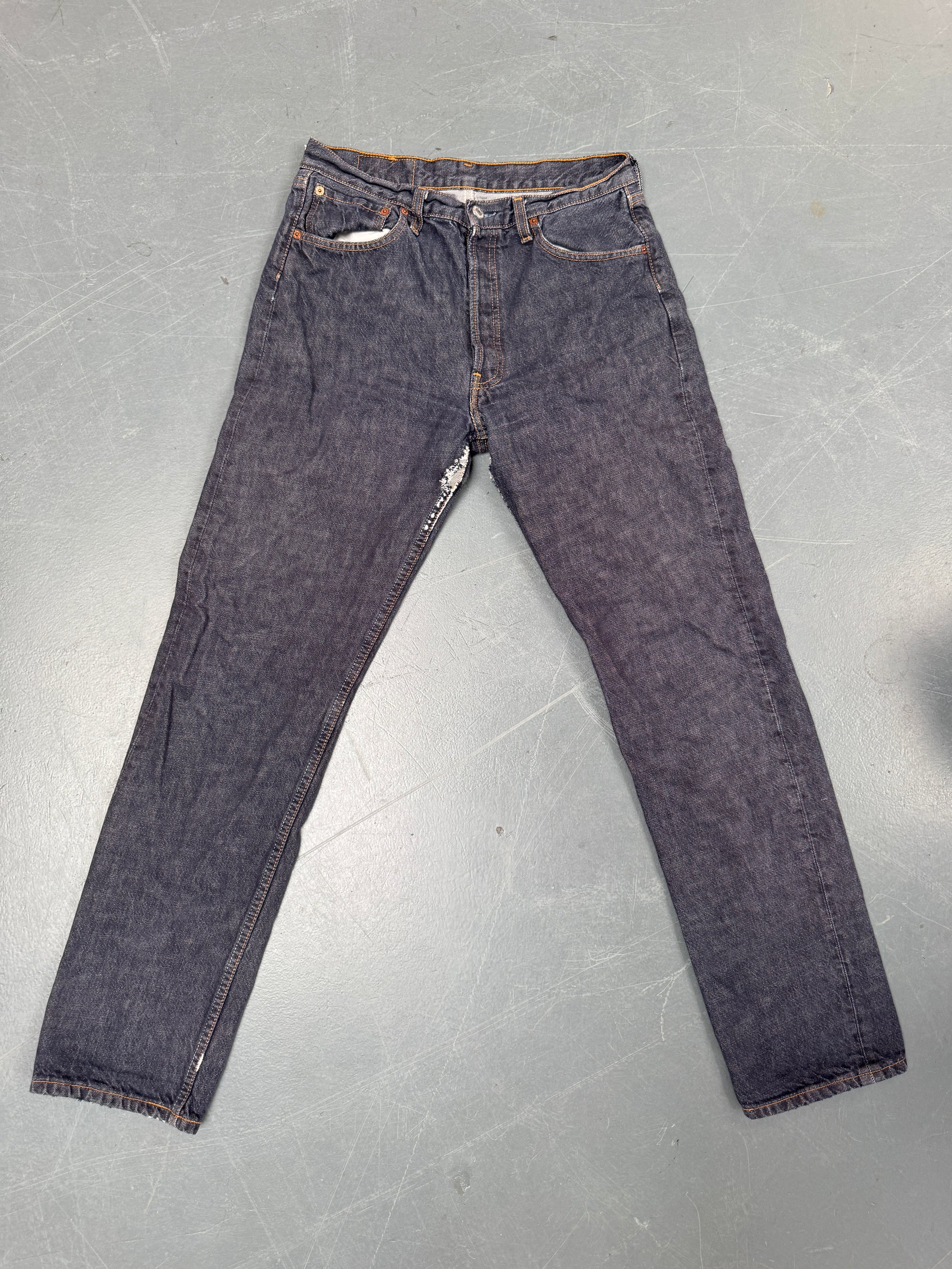 Mens Levis 501 Regular Fit Vintage Jean - W 30 L 32 - Slate Grey SL115
