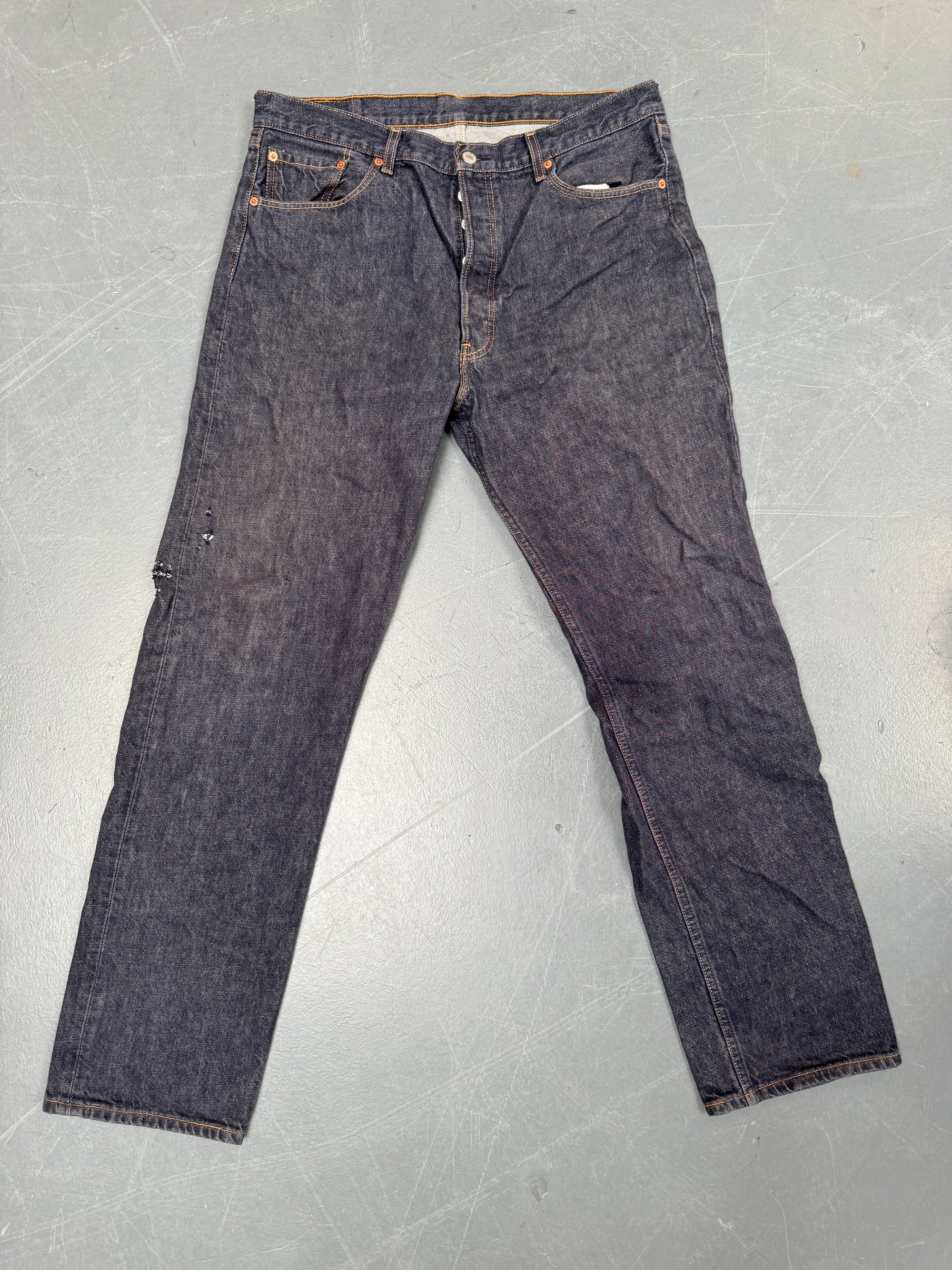 Mens Levis 501 Regular Fit Vintage Jean - W 34 L 32 - Slate Grey SL116