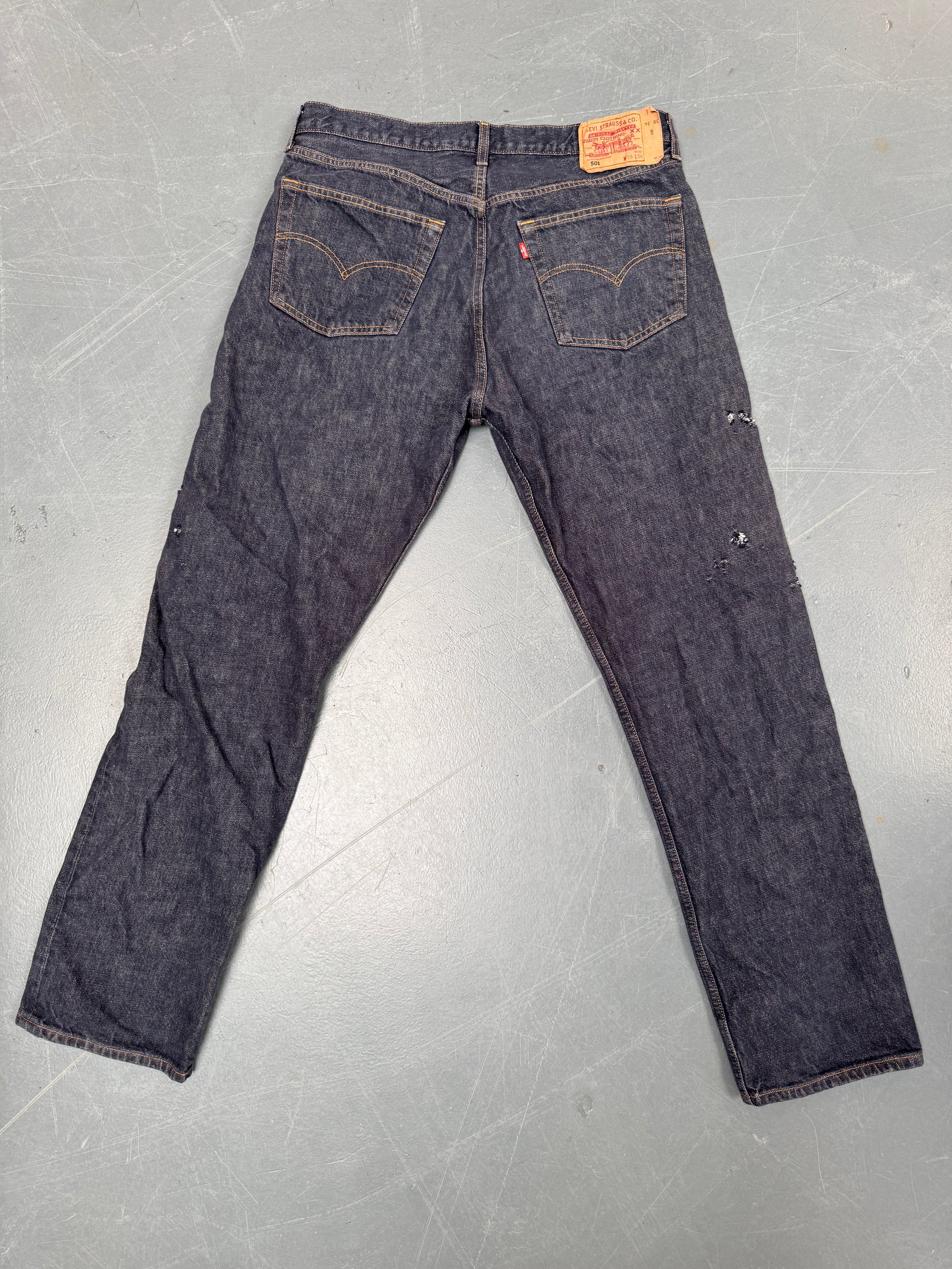 Mens Levis 501 Regular Fit Vintage Jean - W 34 L 32 - Slate Grey SL116