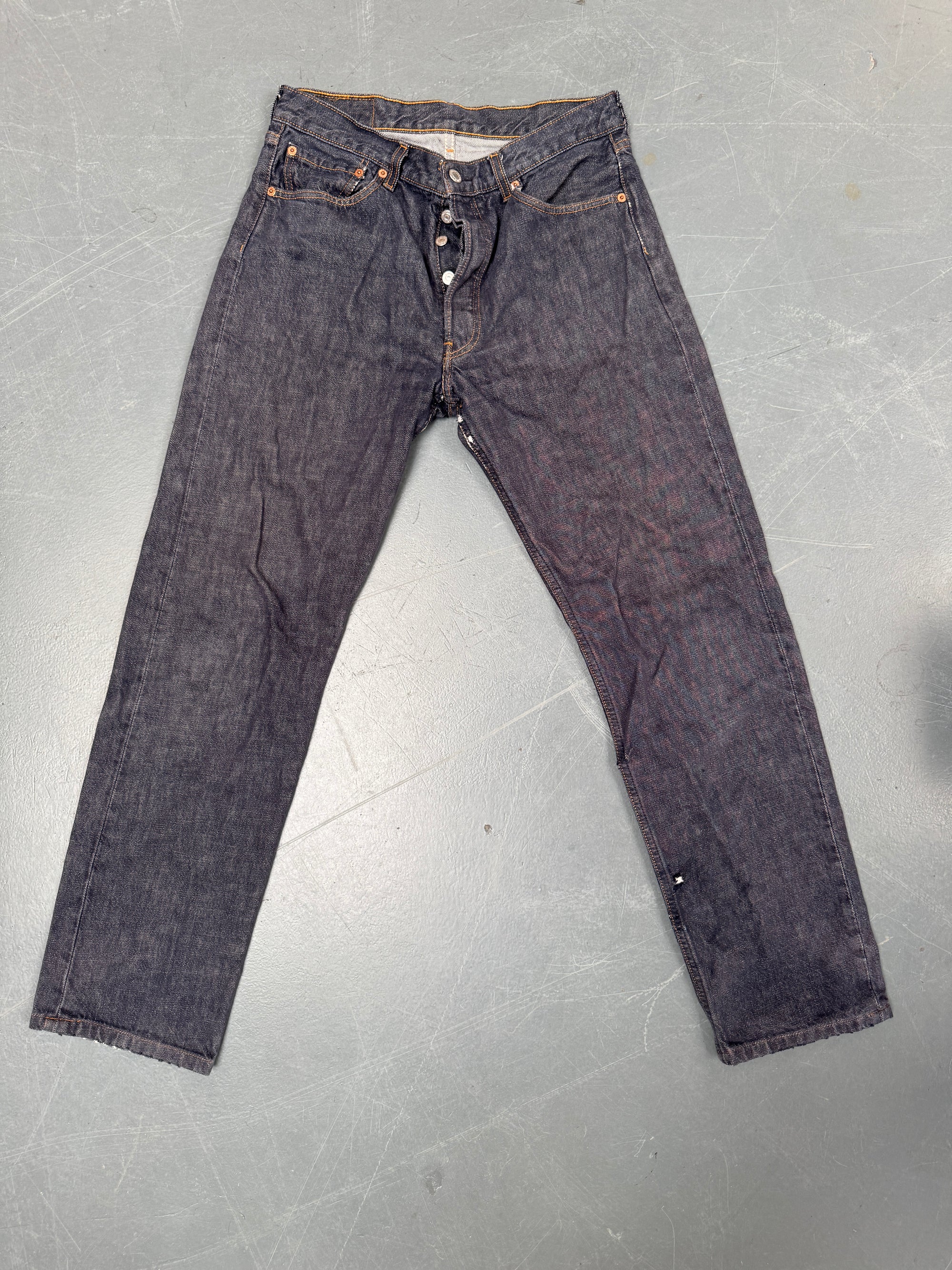 Mens Levis 501 Regular Fit Vintage Jean - W 30 L 30 - Slate Grey SL117