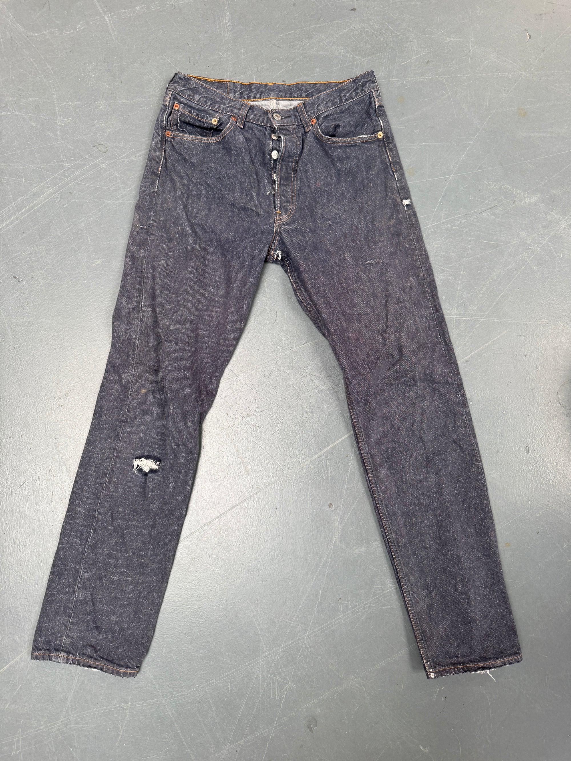 Mens Levis 501 Regular Fit Vintage Jean - W 28 L 31 - Slate Grey SL118