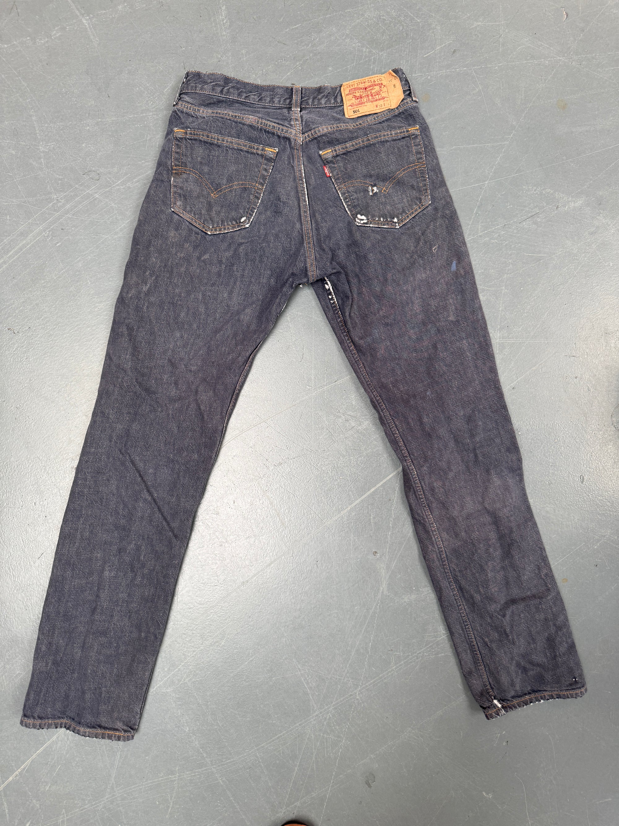 Mens Levis 501 Regular Fit Vintage Jean - W 28 L 31 - Slate Grey SL118