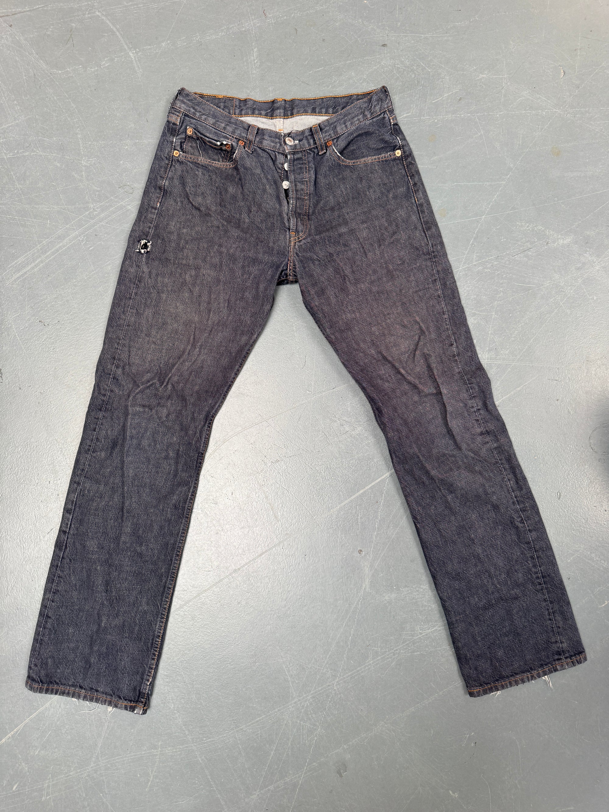 Mens Levis 501 Regular Fit Vintage Jean - W 30 L 32 - Slate Grey SL119