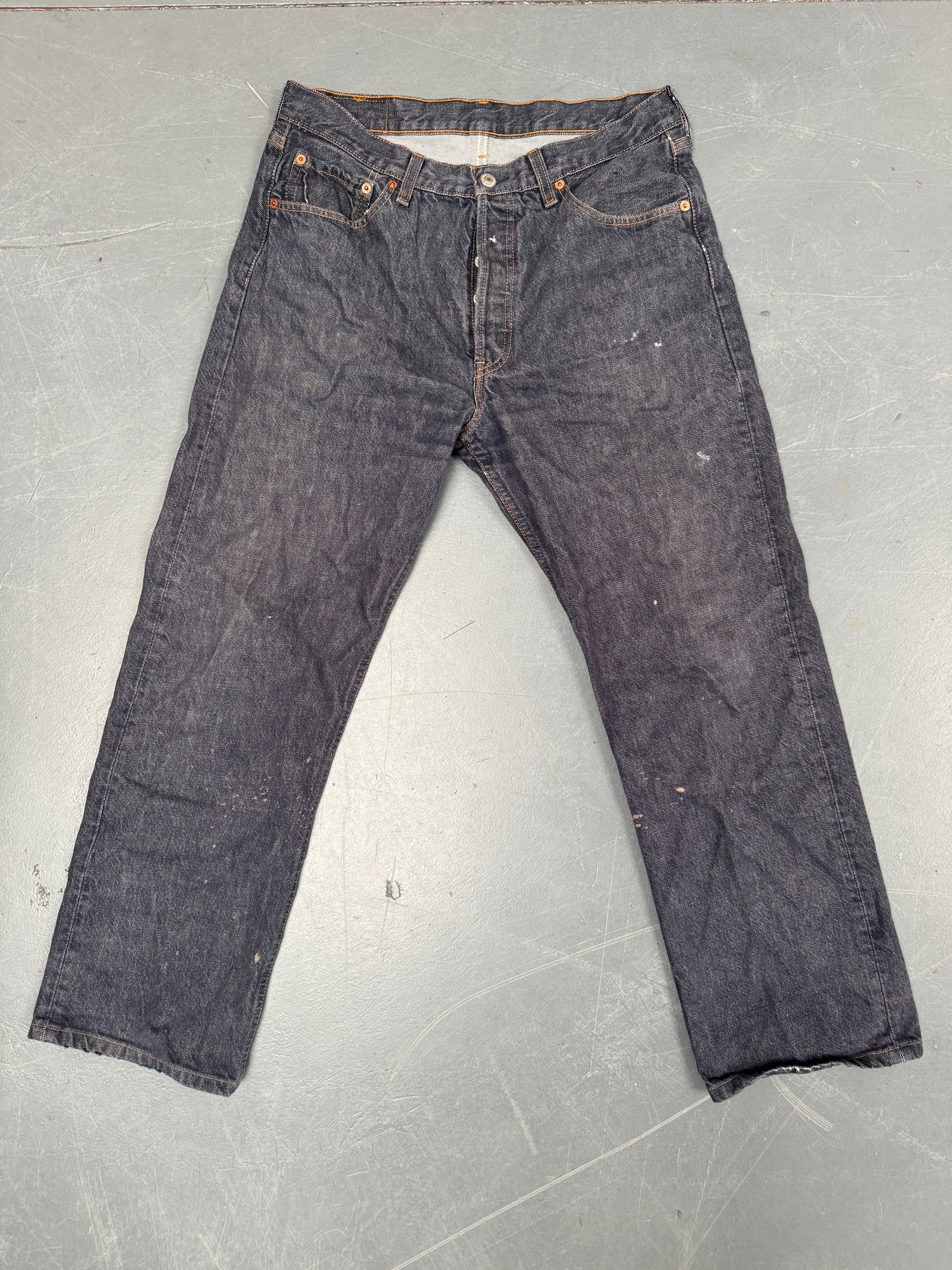 Mens Levis 501 Regular Fit Vintage Jean - W 30 L 29 - Slate Grey