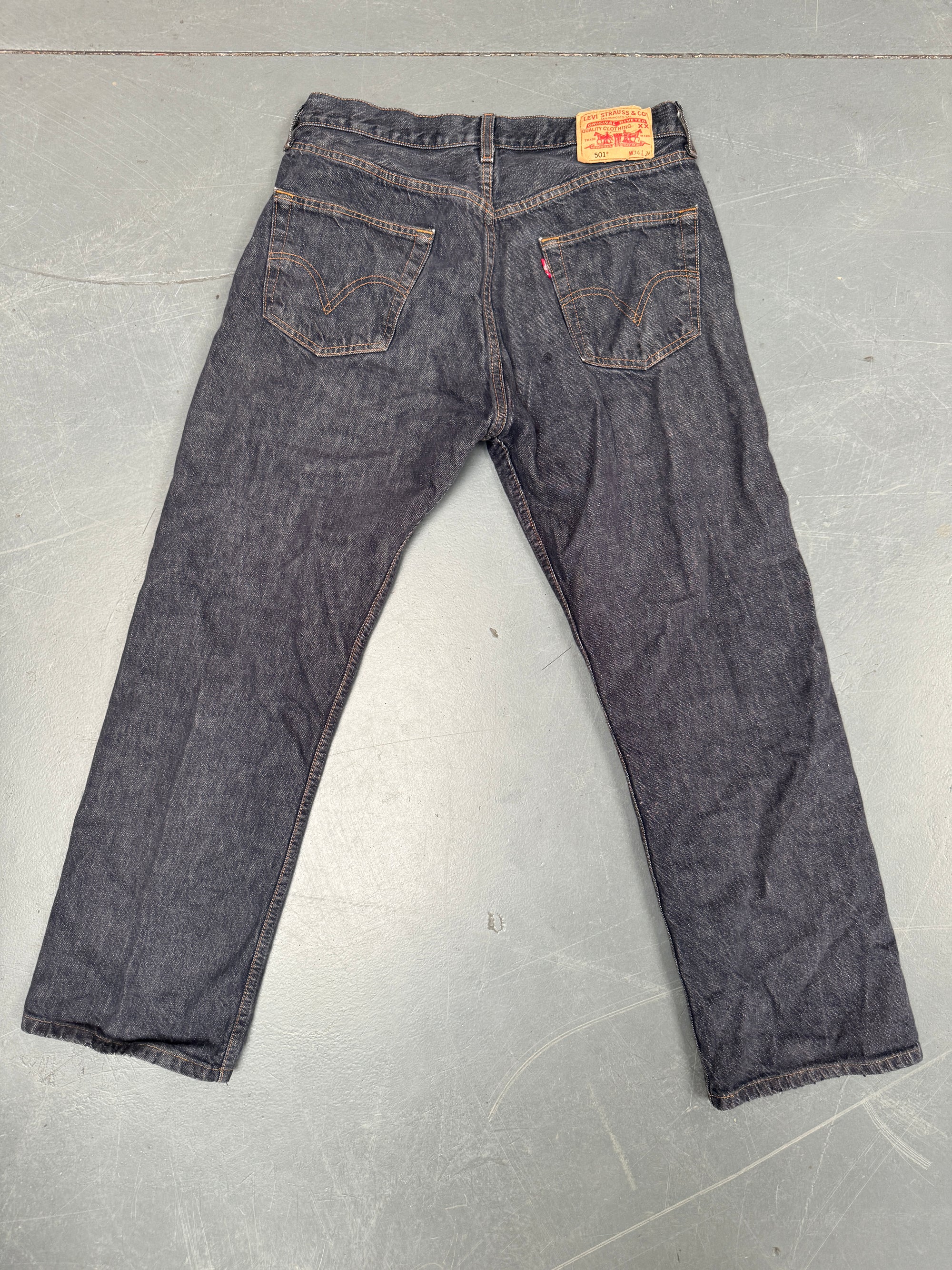 Mens Levis 501 Regular Fit Vintage Jean - W 30 L 29 - Slate Grey